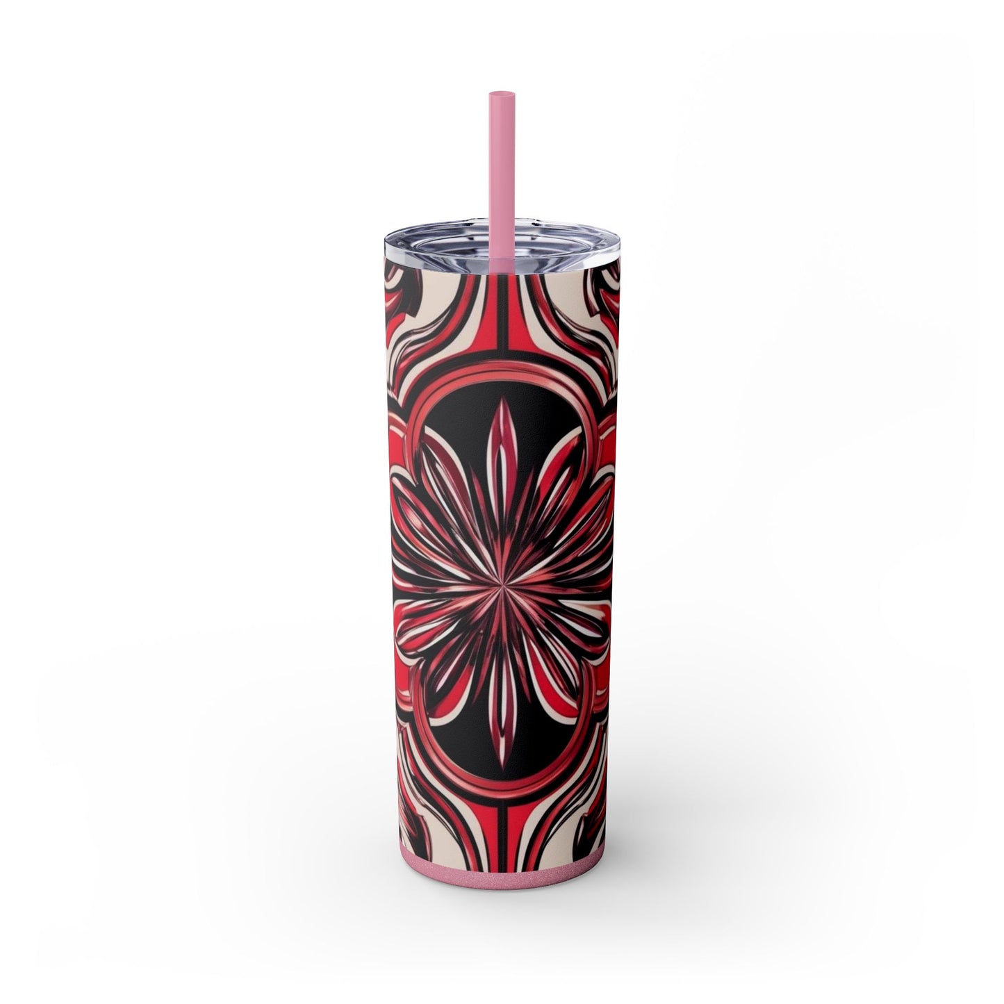 Optical Illusion Skinny Tumbler with Straw, 20oz