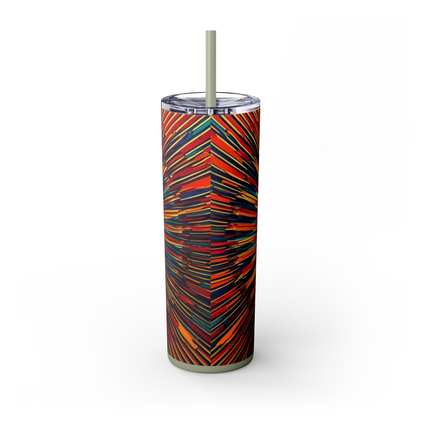 Optical Illusion Skinny Tumbler with Straw, 20oz