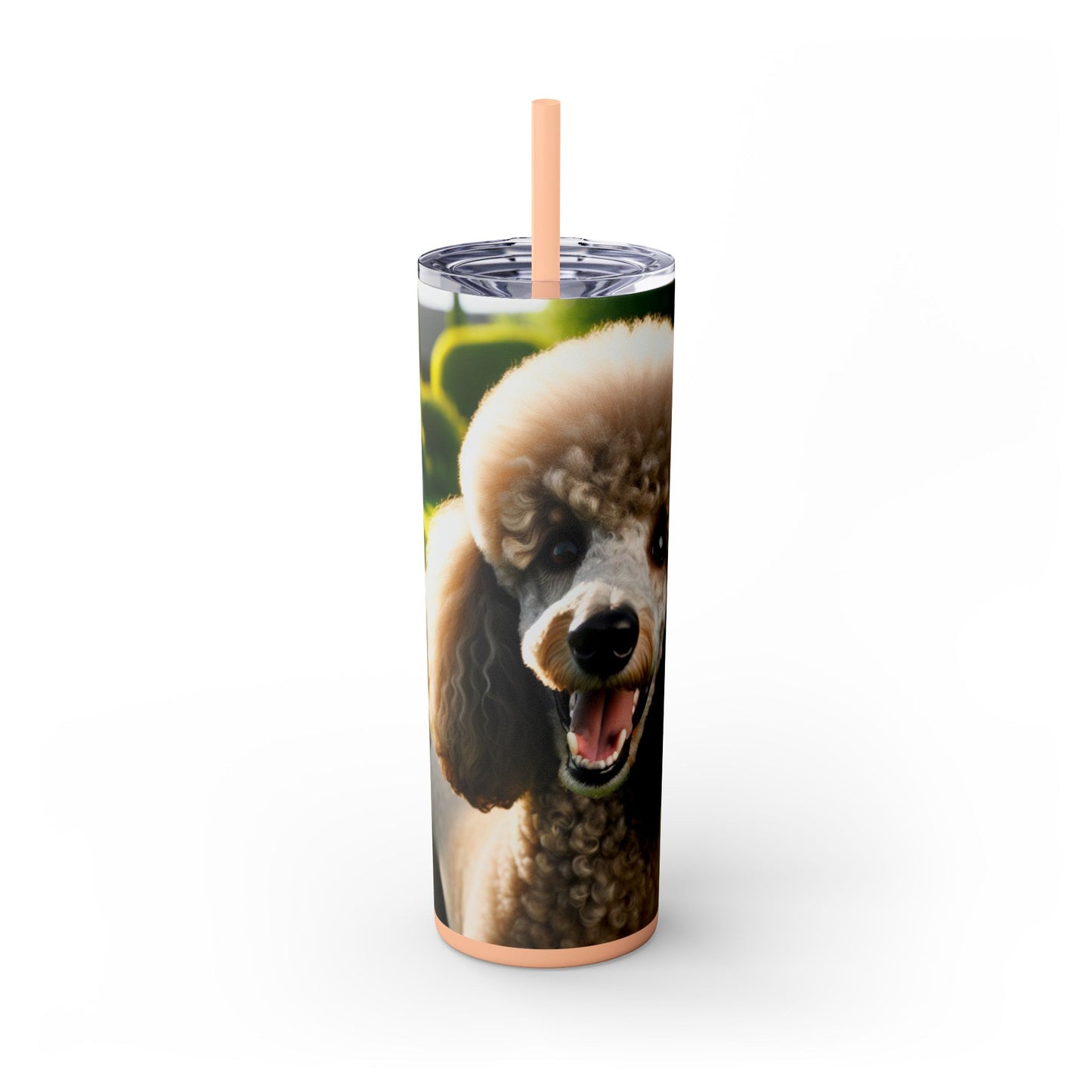 Standard Poodle Skinny Tumbler with Straw, 20oz