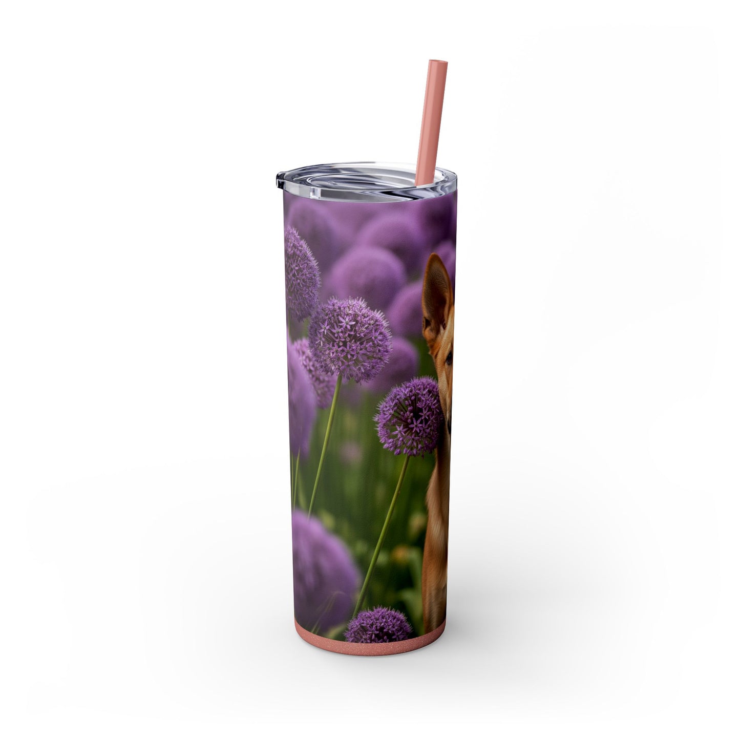 Canaan Dog Skinny Tumbler with Straw, 20oz