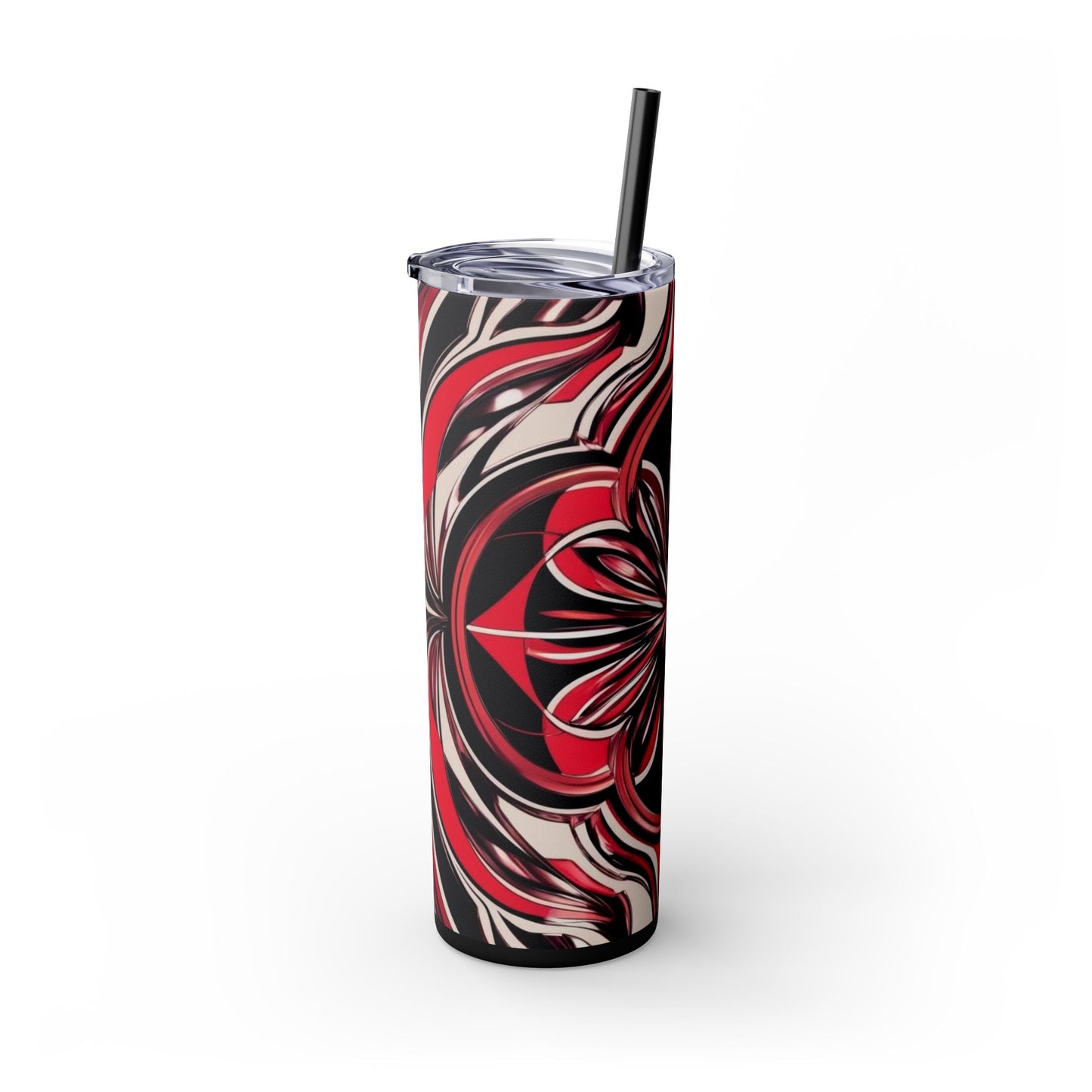 Optical Illusion Skinny Tumbler with Straw, 20oz