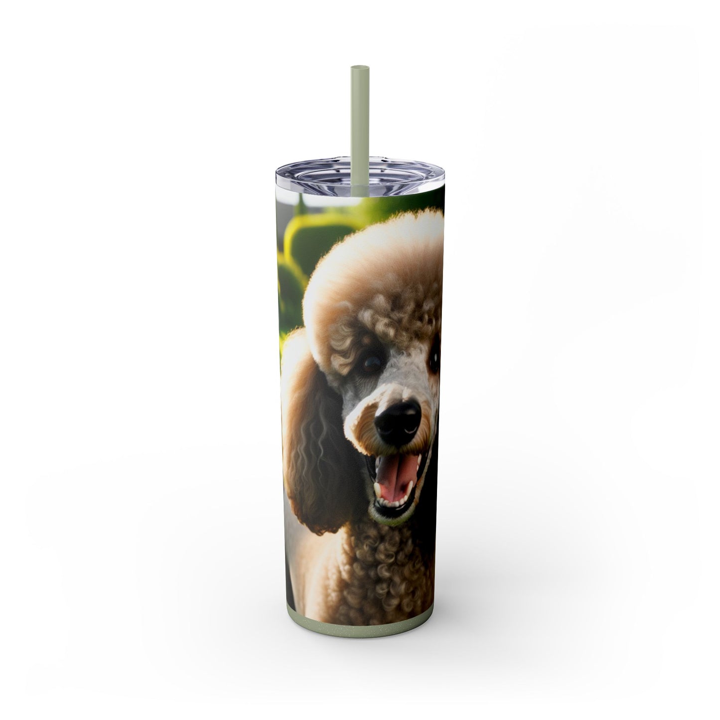 Standard Poodle Skinny Tumbler with Straw, 20oz