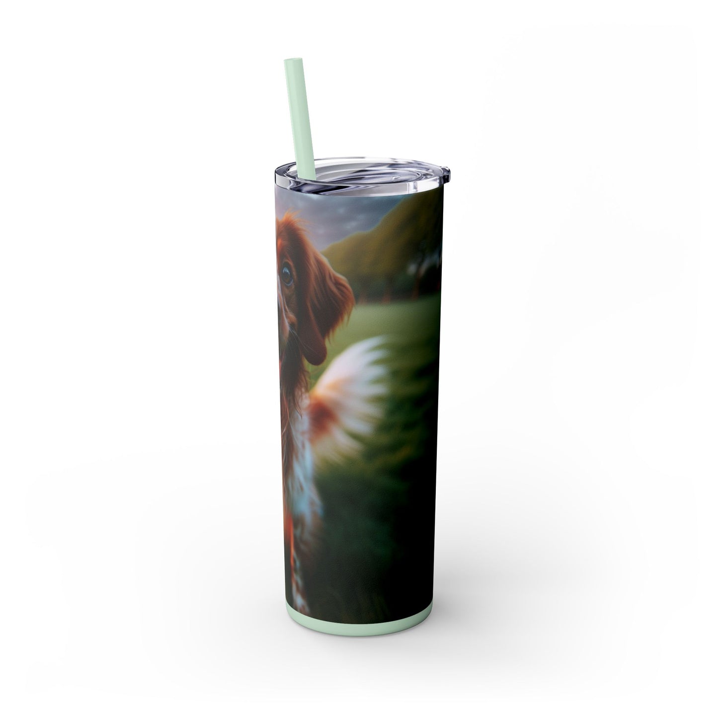 Brittany Dog Tumbler with Straw, 20oz