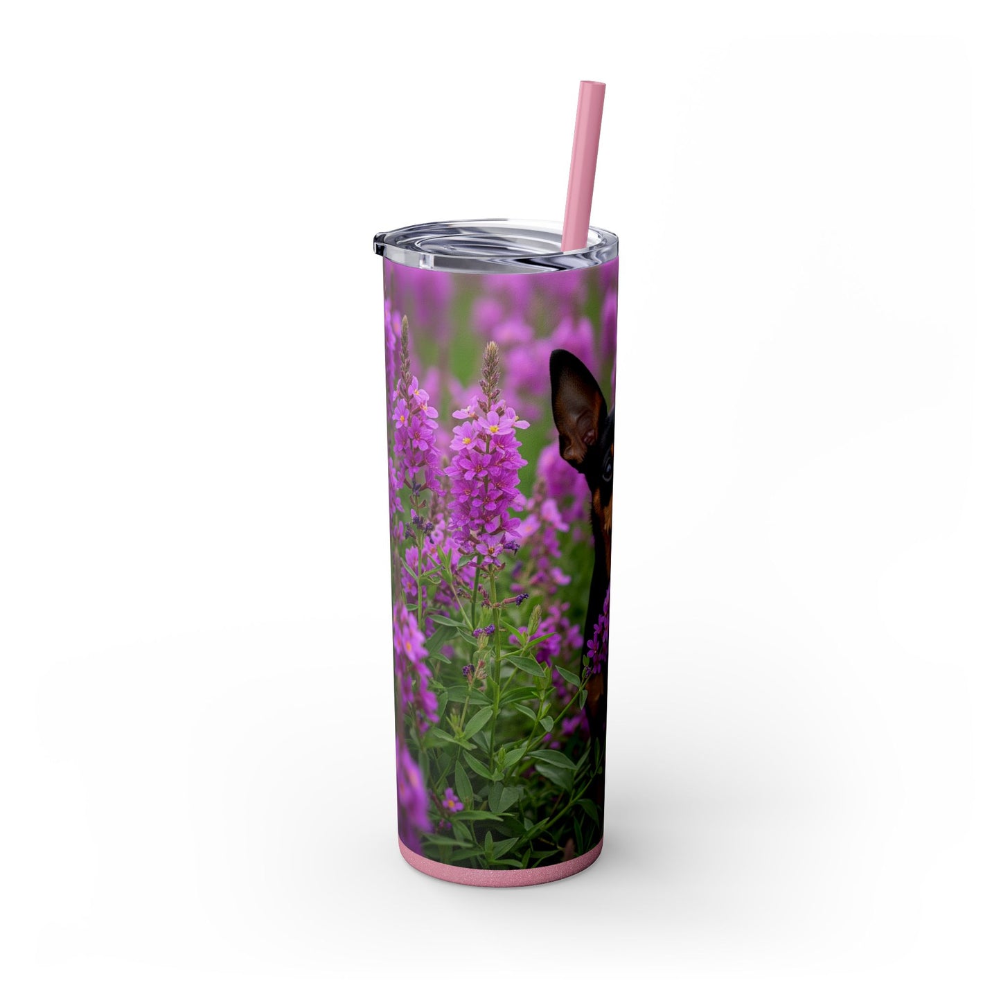 English Toy Terrier Tumbler with Straw, 20oz