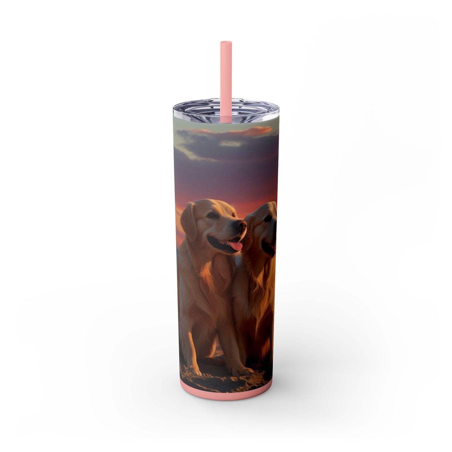 Golden Retriever Love Skinny Tumbler with Straw, 20oz