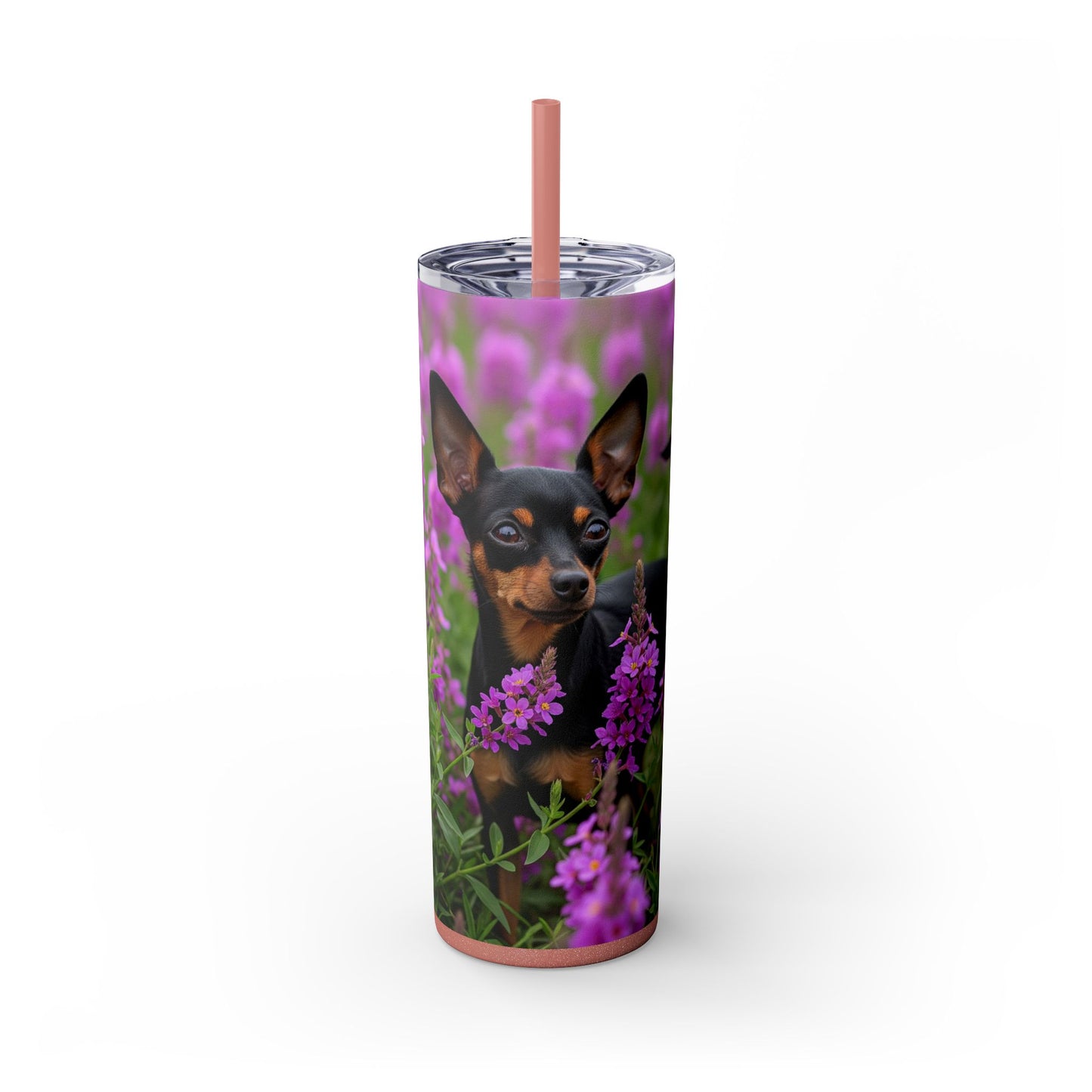 English Toy Terrier Tumbler with Straw, 20oz