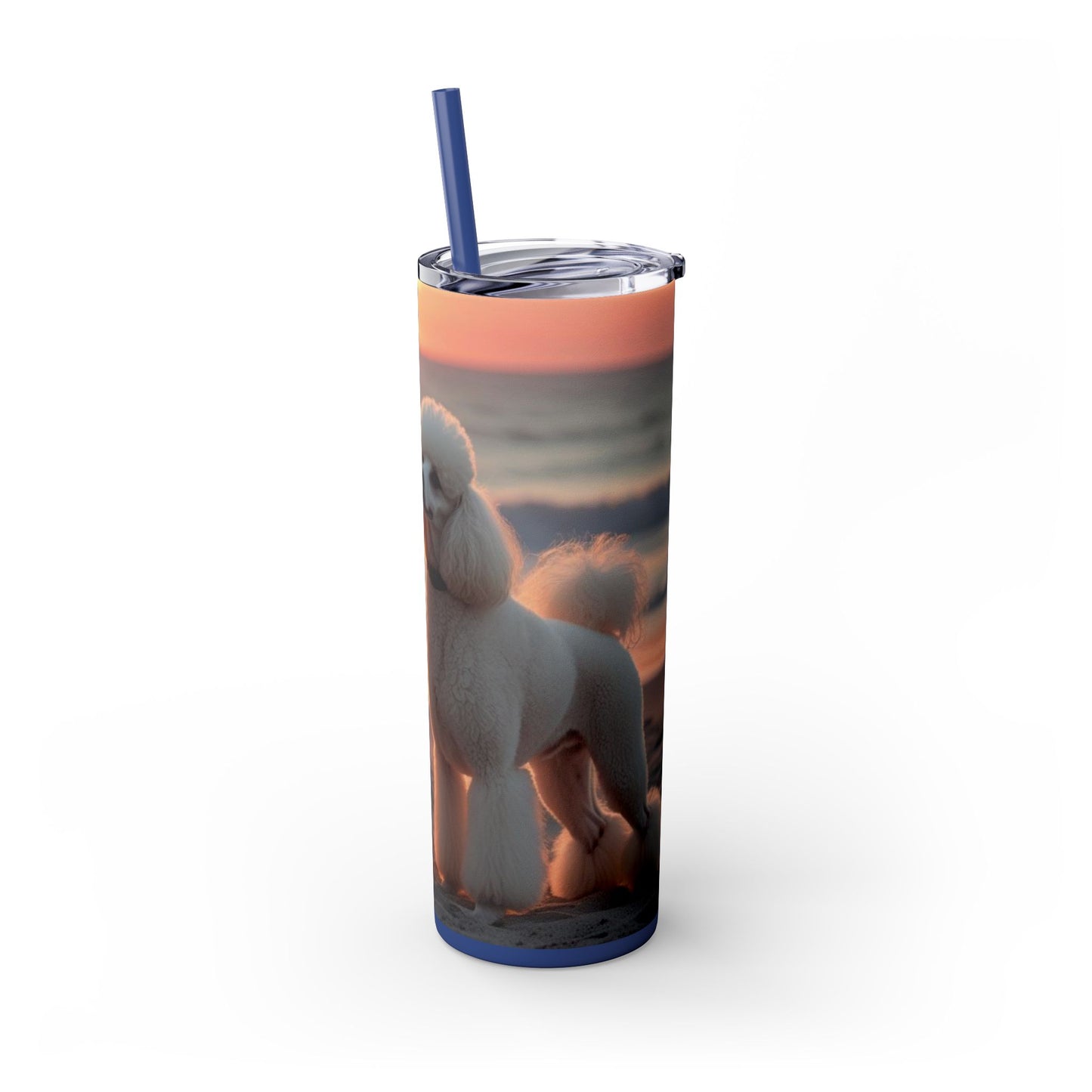 Poodle Love Skinny Tumbler with Straw, 20oz