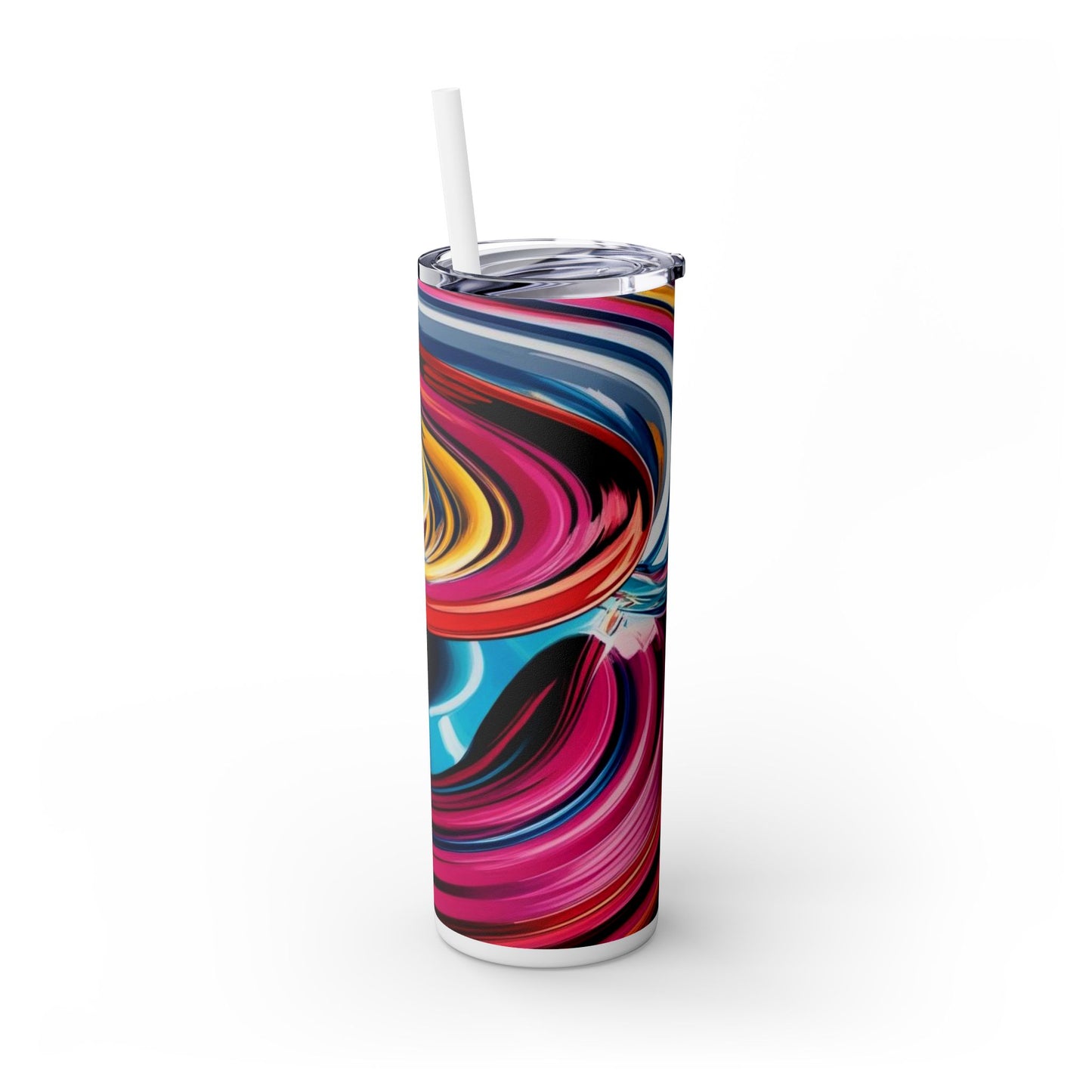 Optical Illusion Skinny Tumbler with Straw, 20oz