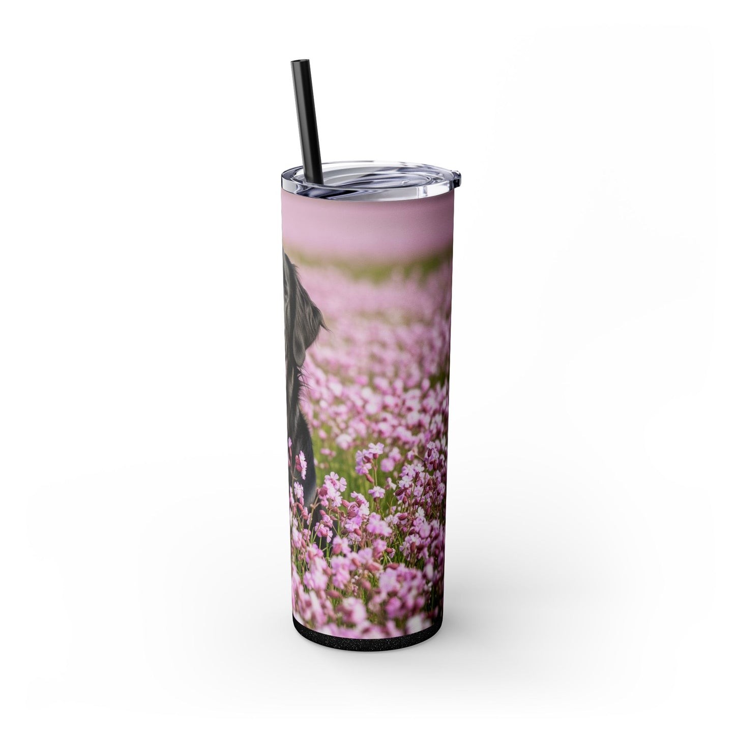 Flat Coated Retriever Skinny Tumbler with Straw, 20oz