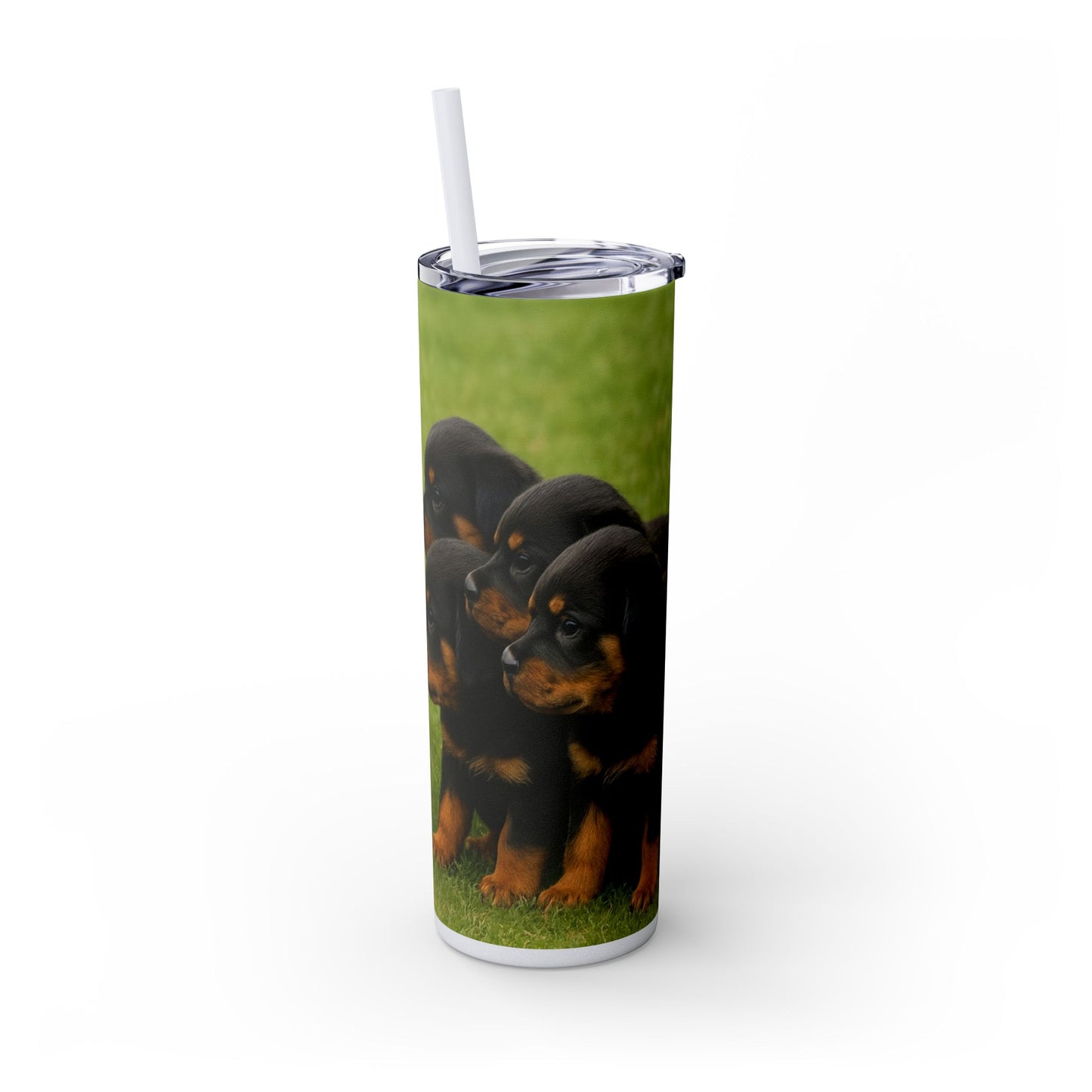 Rottweiler puppies Tumbler with Straw, 20oz