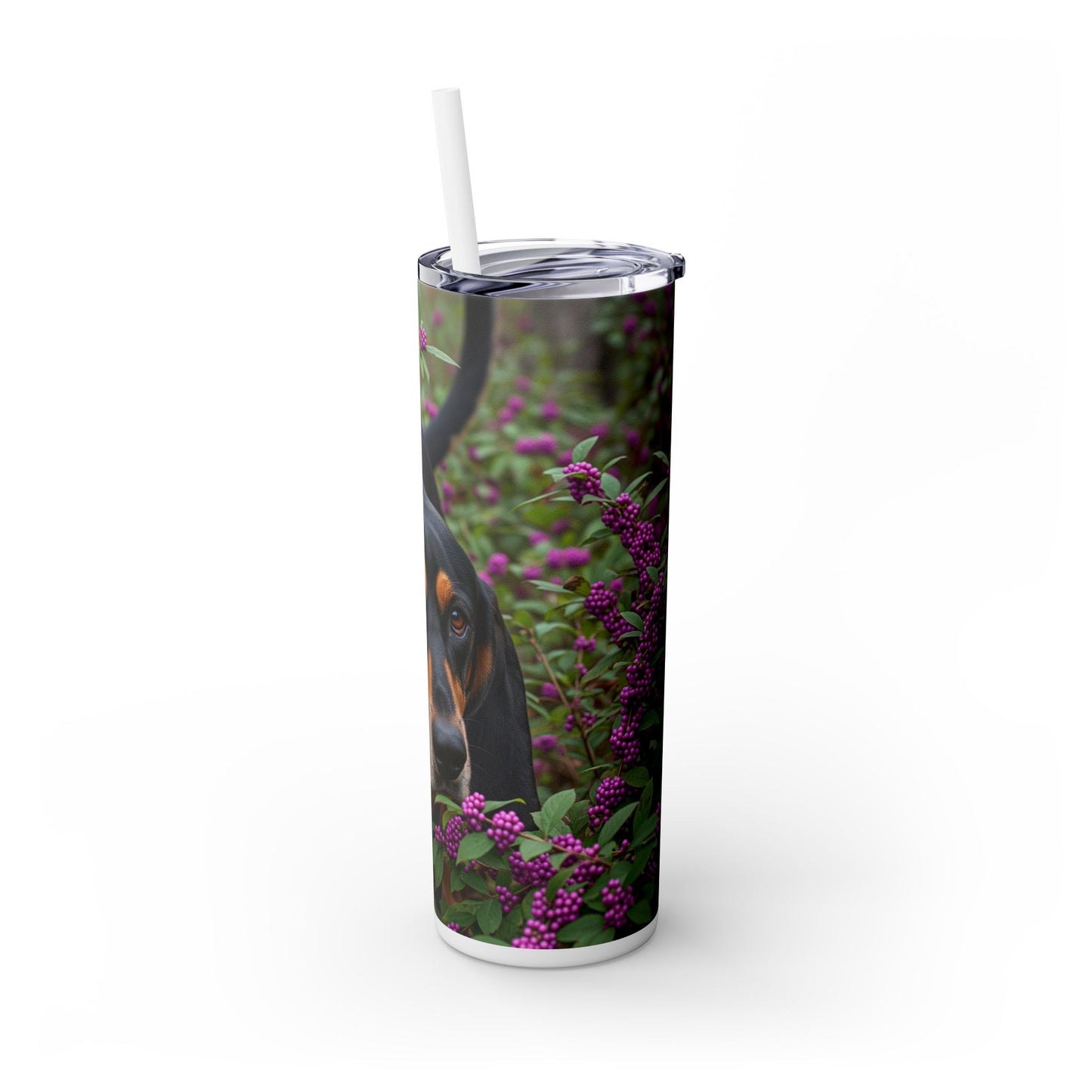 Black and Tan Coonhound Tumbler with Straw, 20oz