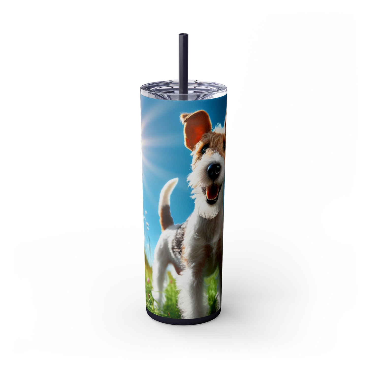 Fox Terrier Tumbler with Straw, 20oz