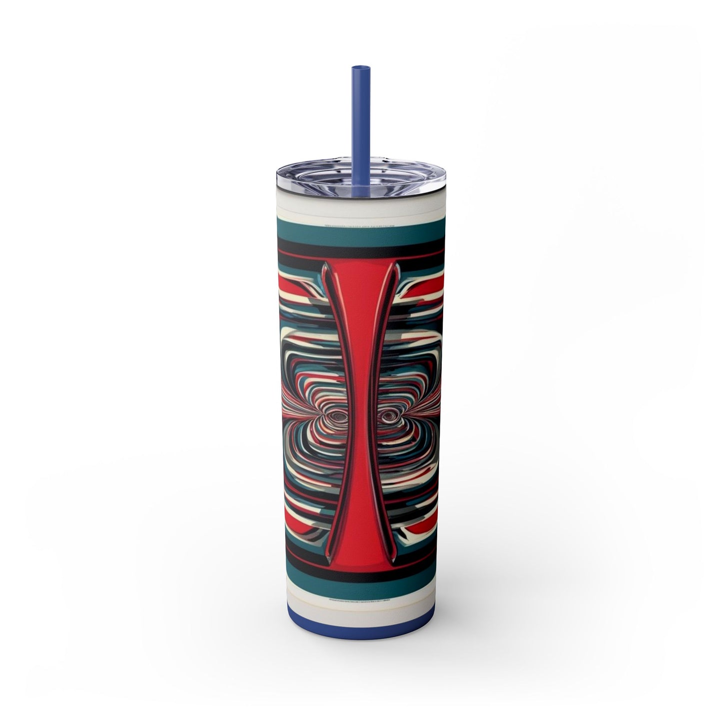 Optical Illusion Skinny Tumbler with Straw, 20oz