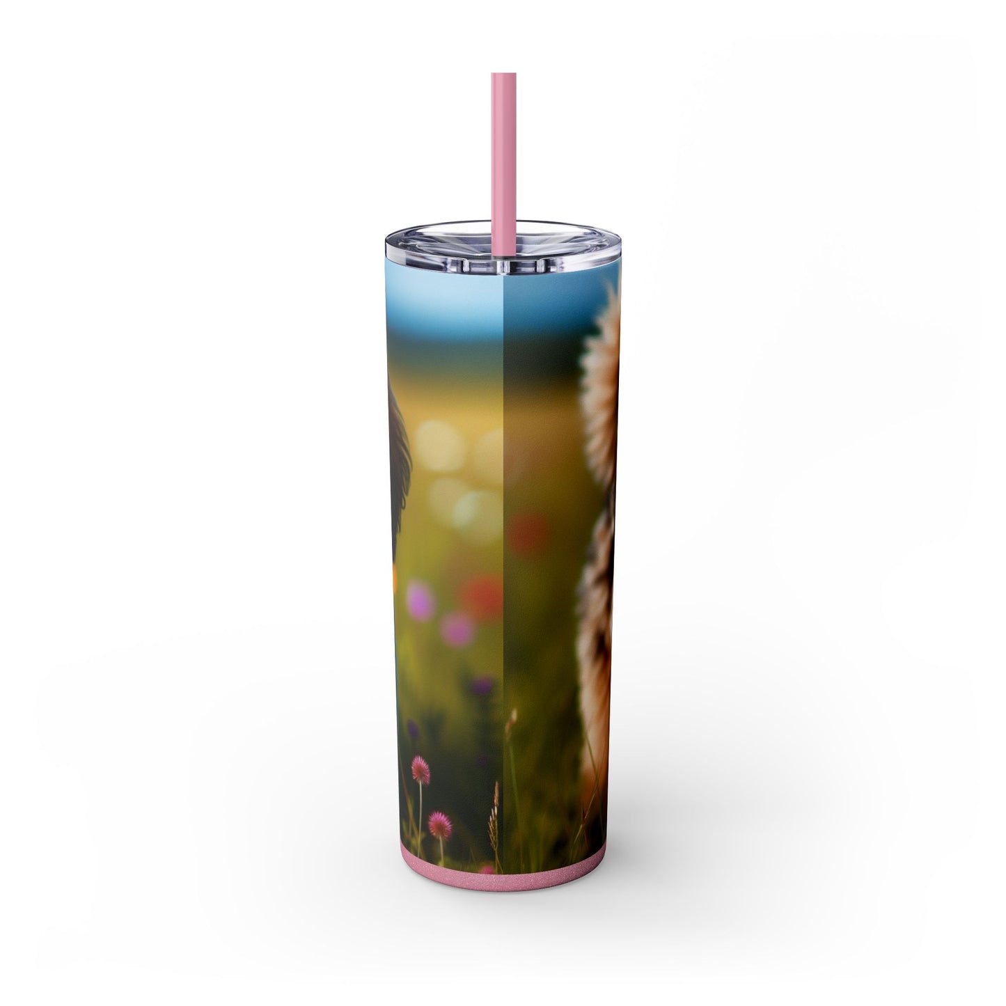 Russkaya Tsvetnaya Bolonka Tumbler with Straw, 20oz