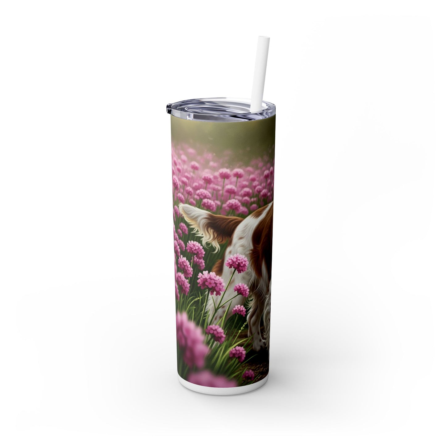English Springer Spaniel Skinny Tumbler with Straw, 20oz