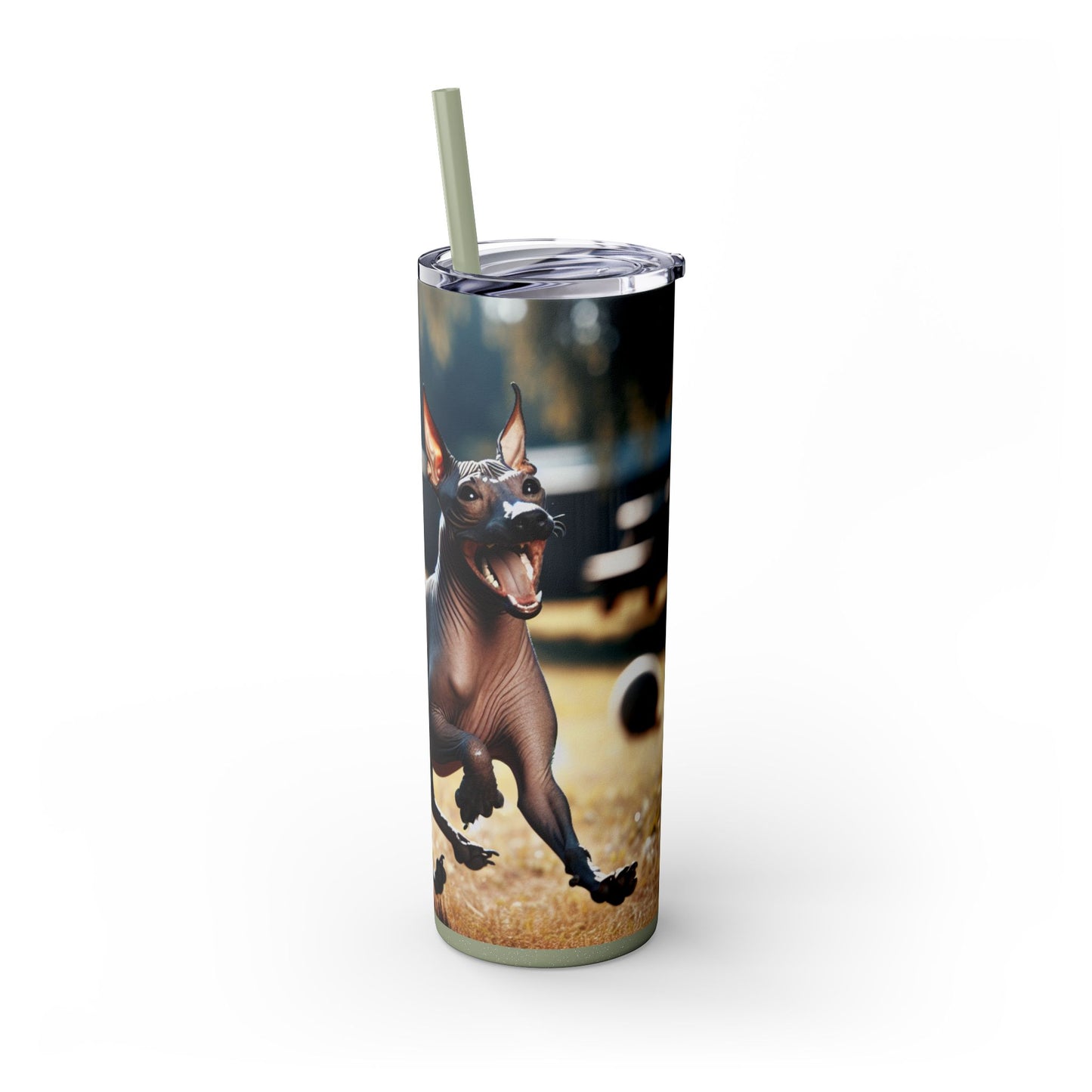 American Hairless Terrier Tumbler with Straw, 20oz