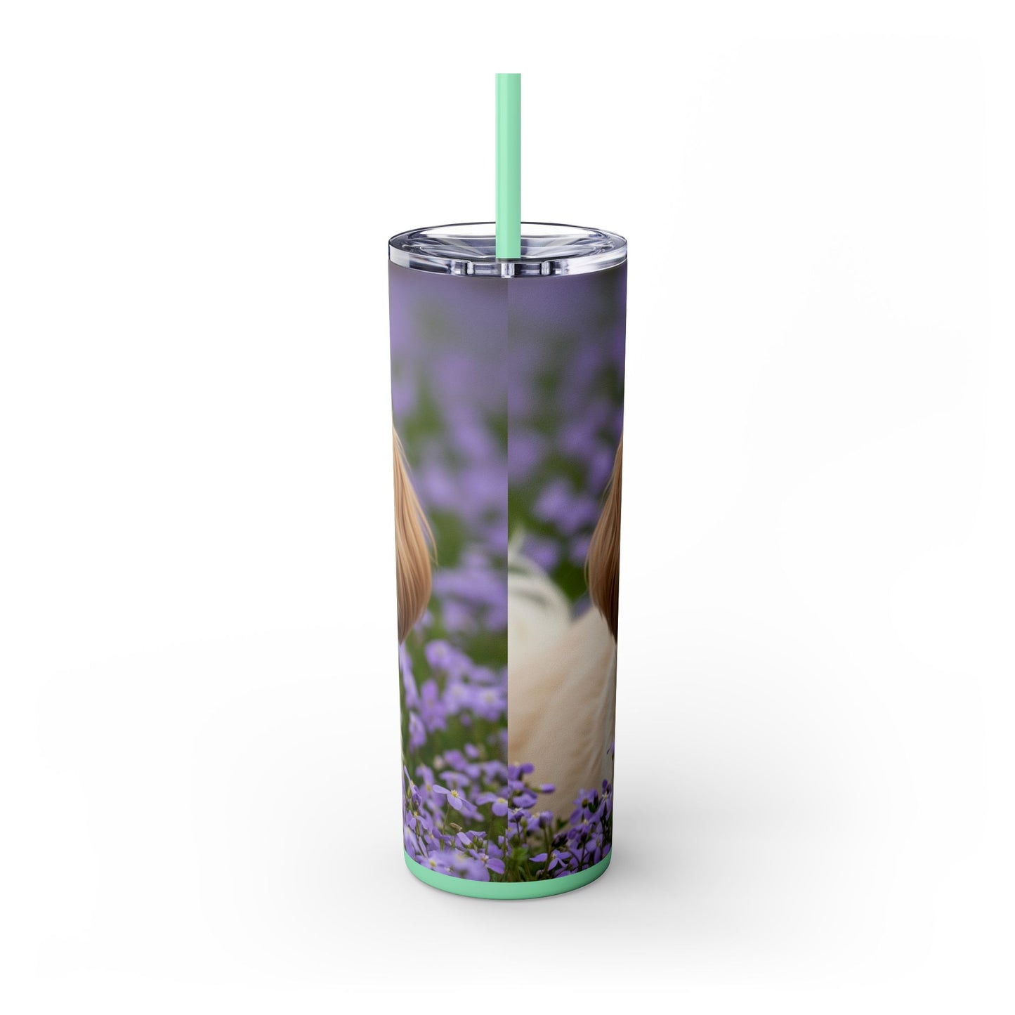 Shih-poo Skinny Tumbler with Straw, 20oz