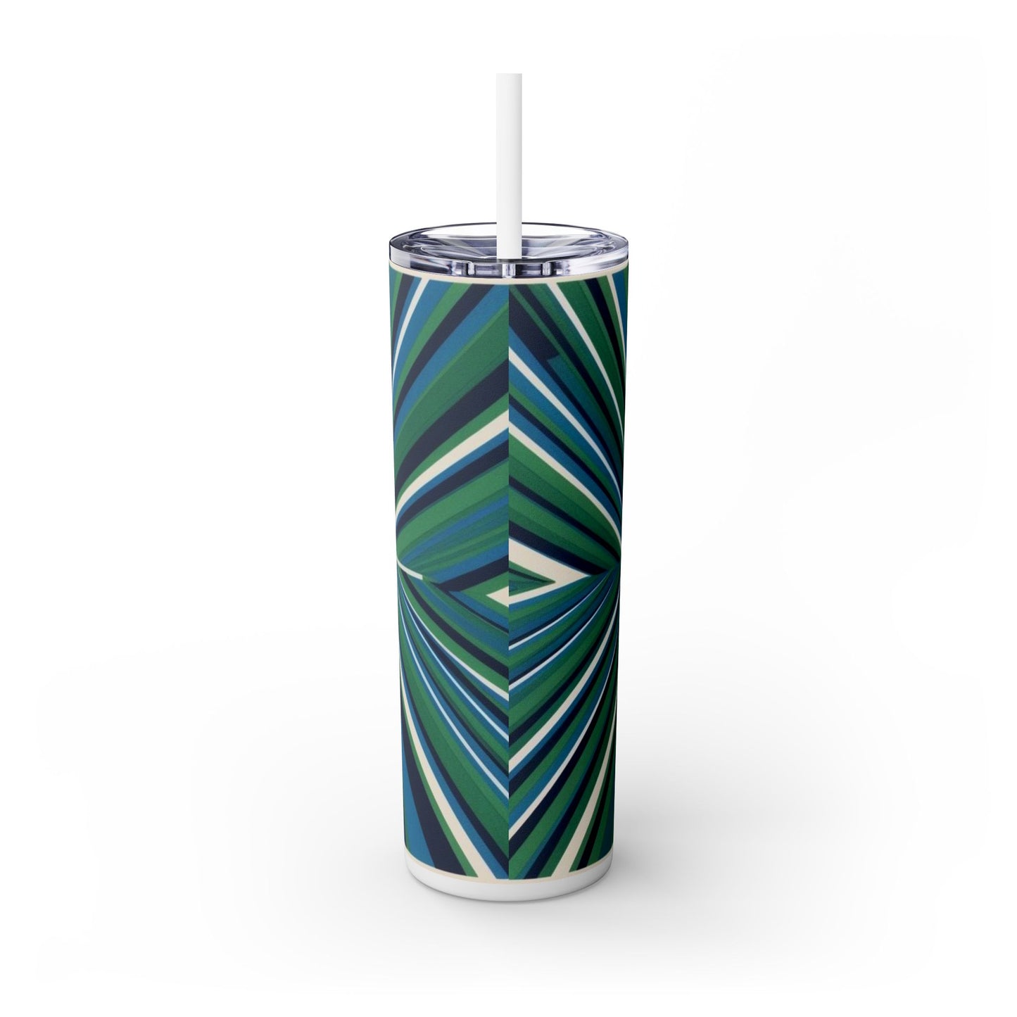 Optical Illusion Skinny Tumbler with Straw, 20oz