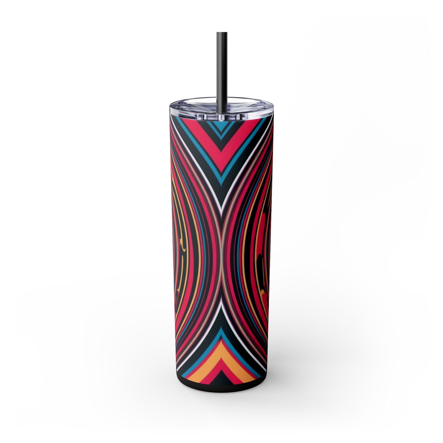 Optical Illusion Skinny Tumbler with Straw, 20oz