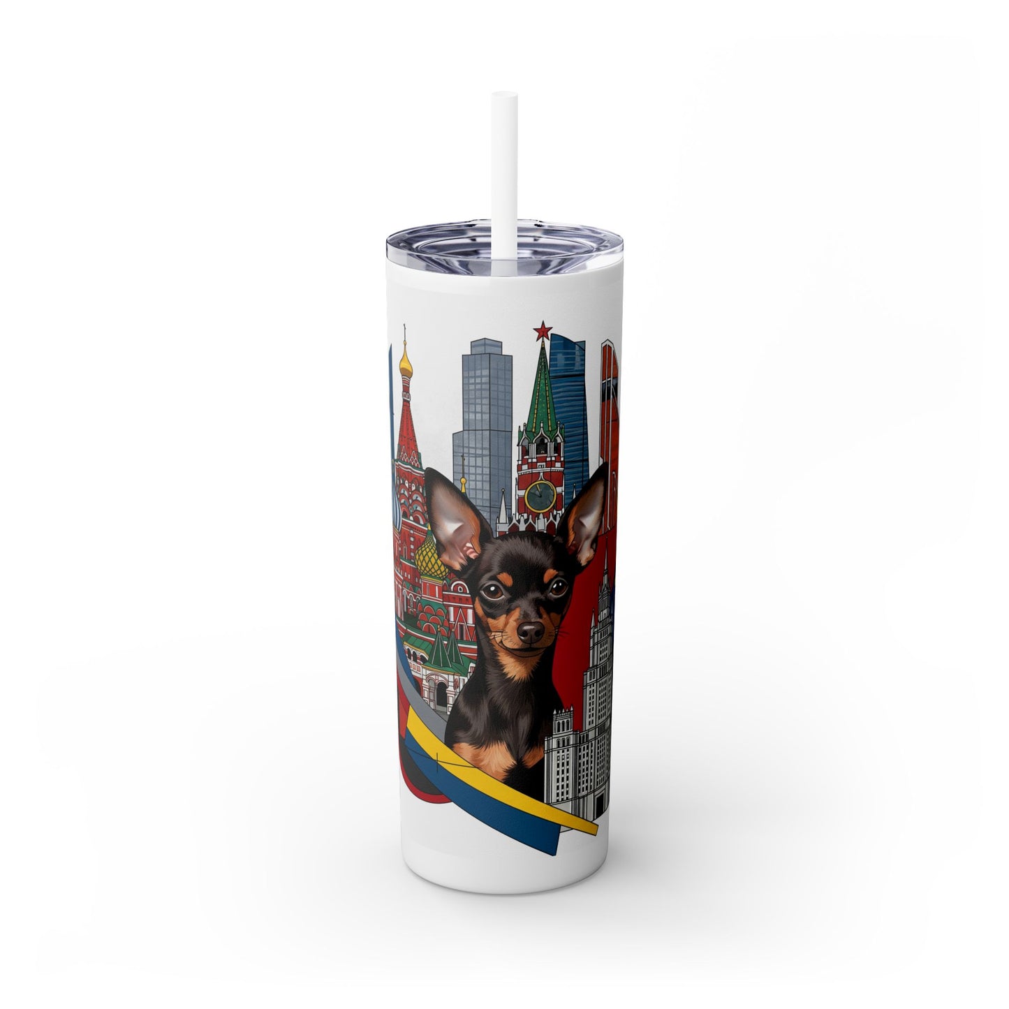 Russian Toy Skinny Tumbler with Straw, 20oz
