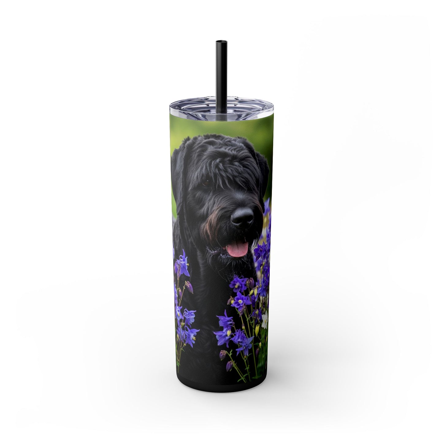 Black Russian Terrier Tumbler with Straw, 20oz