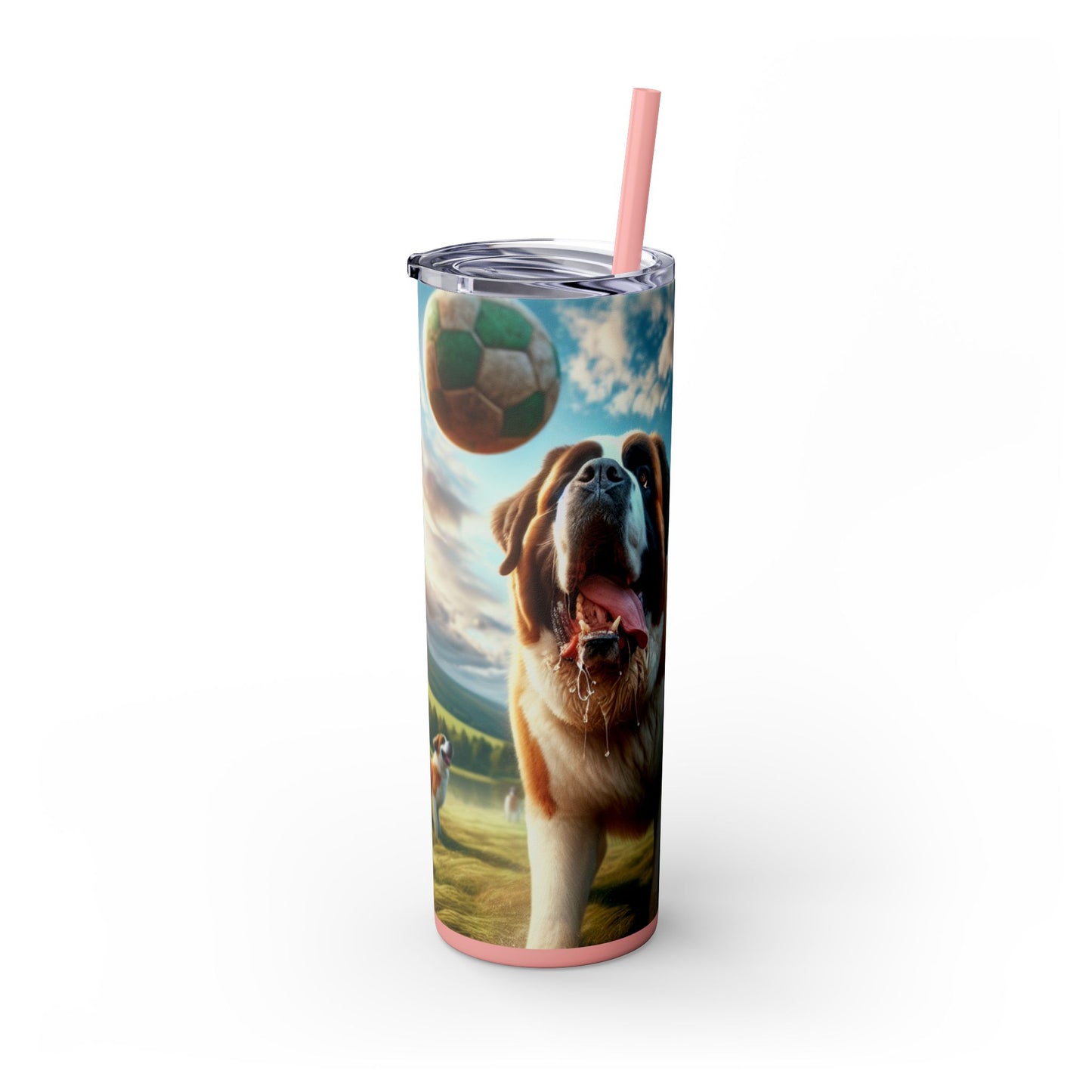 Saint Bernard Skinny Tumbler with Straw, 20oz