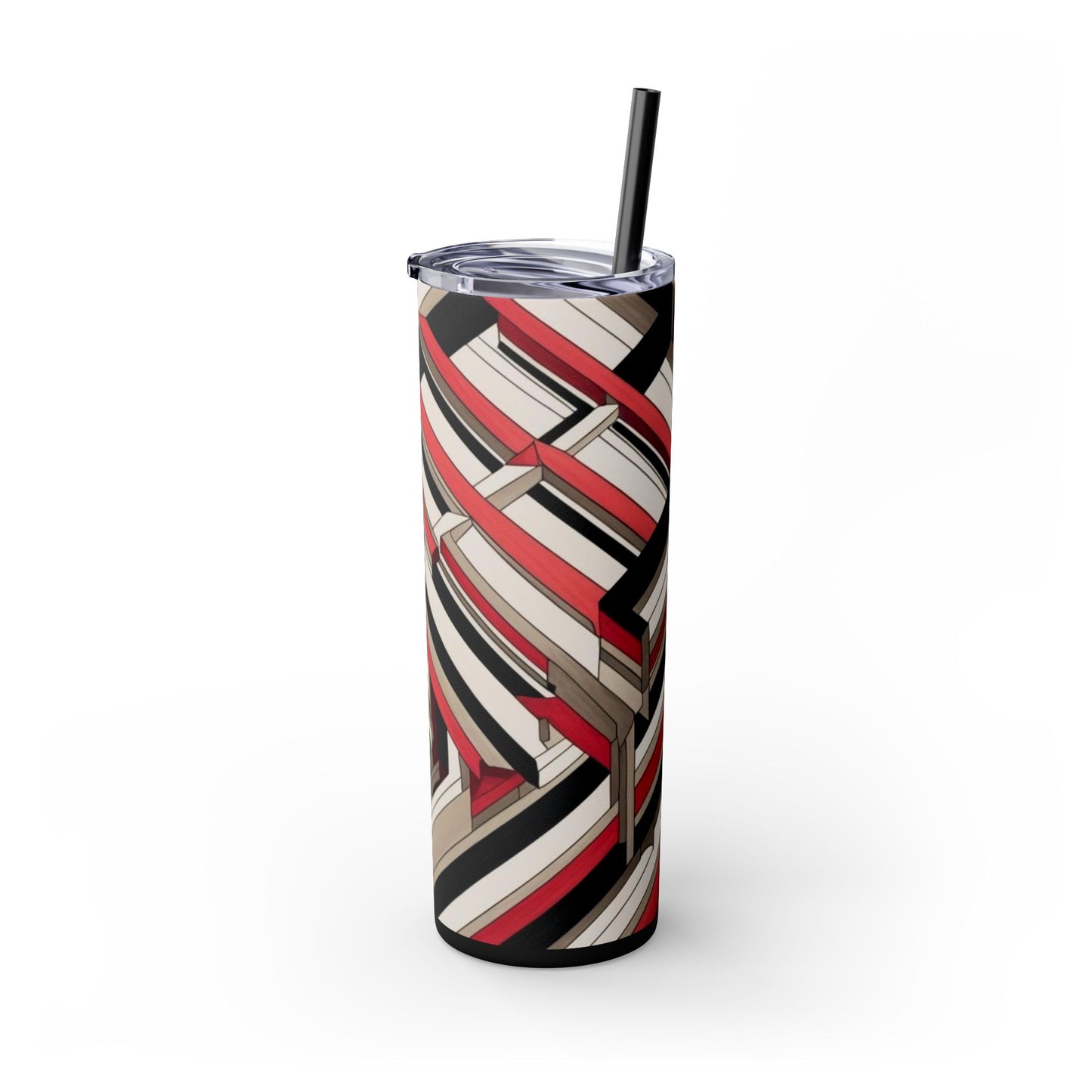 Optical Illusion Skinny Tumbler with Straw, 20oz