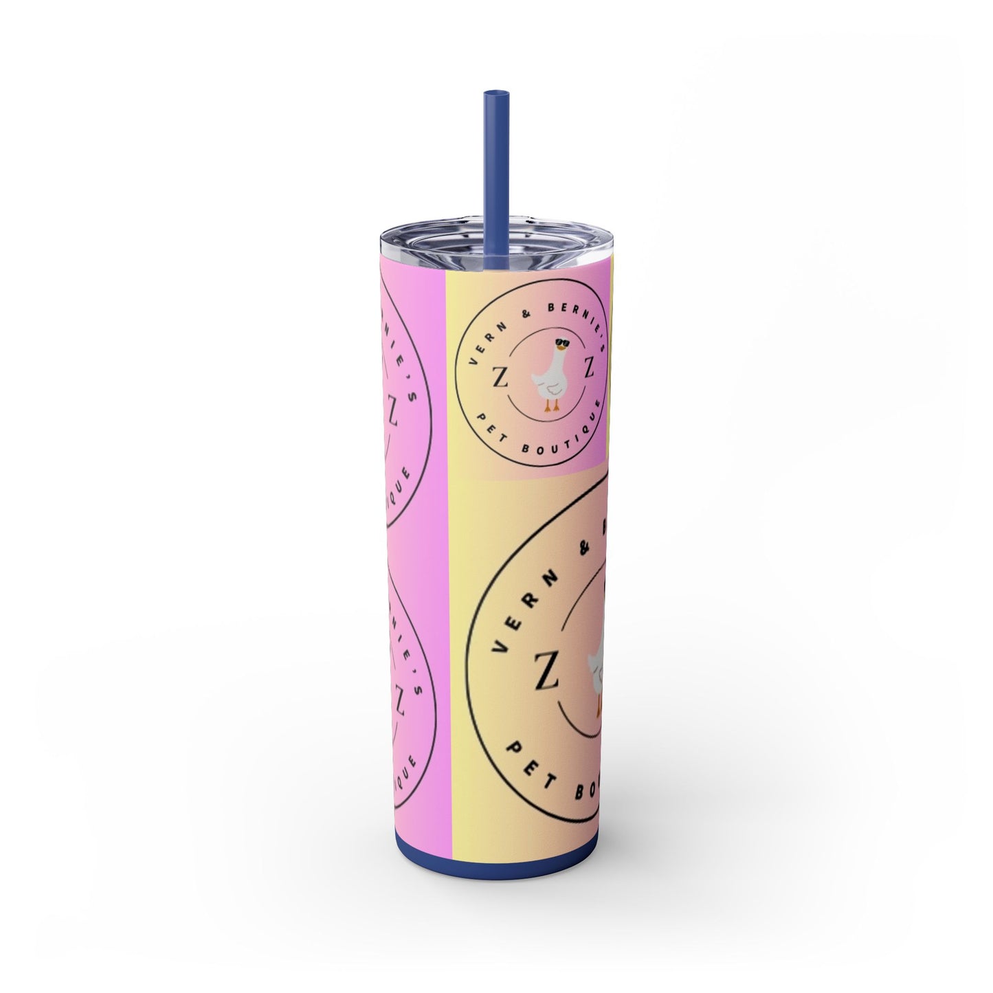 Vern and Bernie's Skinny Tumbler with Straw, 20oz