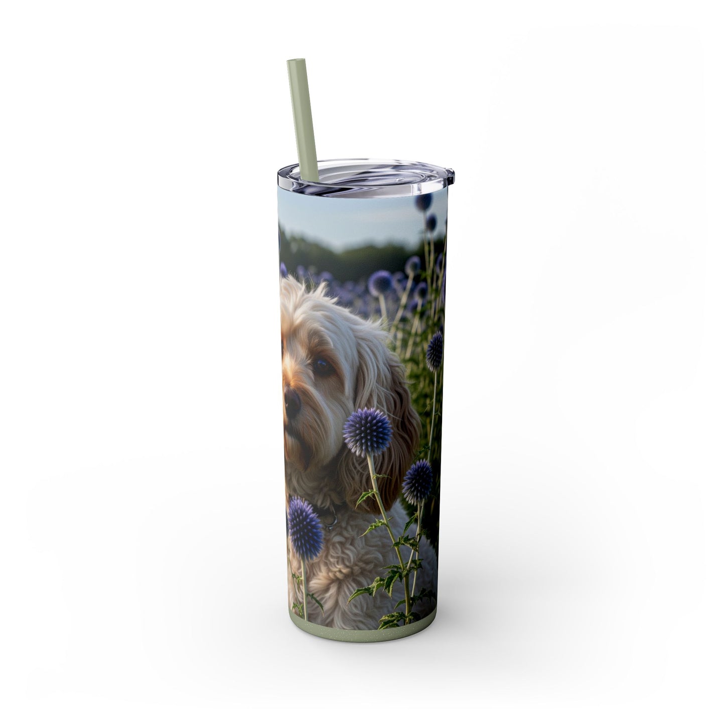 Spoodle Skinny Tumbler with Straw, 20oz