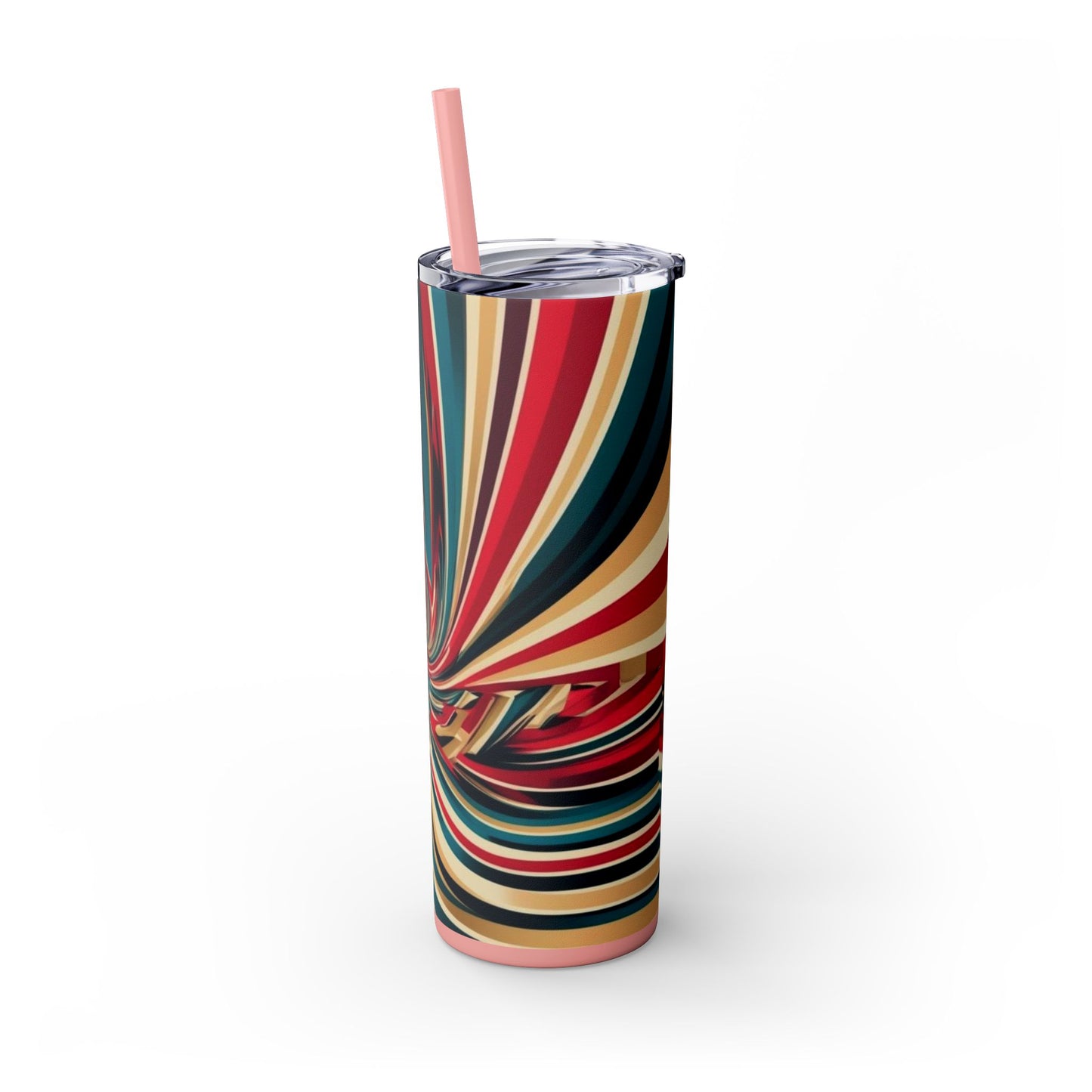 Optical Illusion Skinny Tumbler with Straw, 20oz