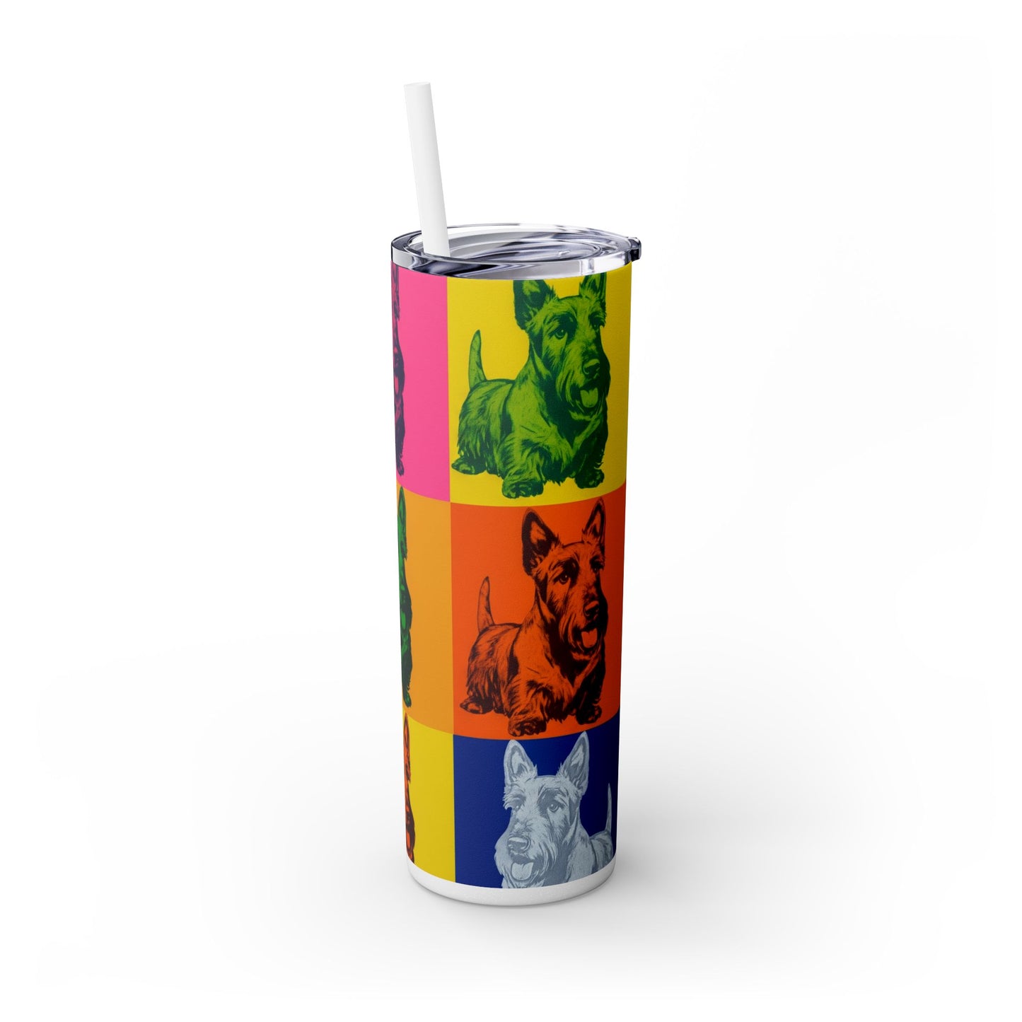 Scottish Terrier Skinny Tumbler with Straw, 20oz