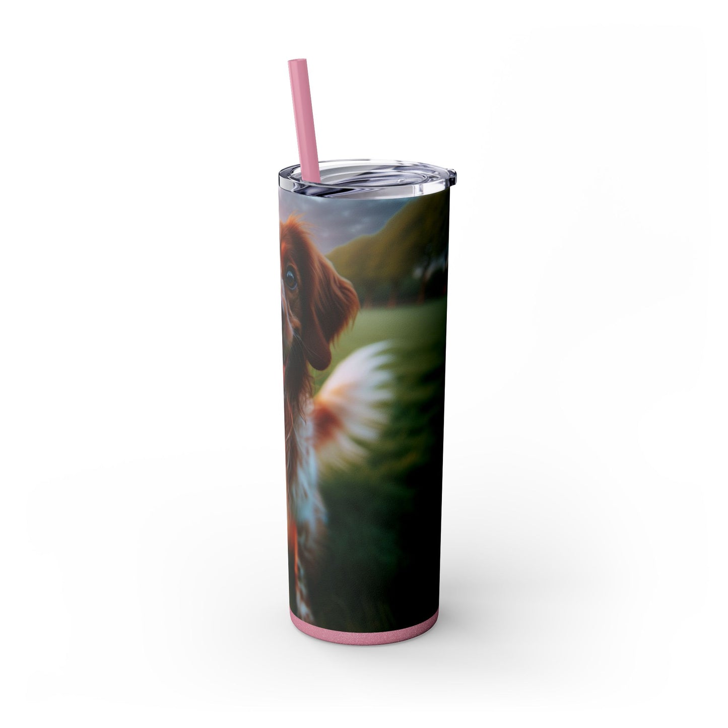 Brittany Dog Tumbler with Straw, 20oz