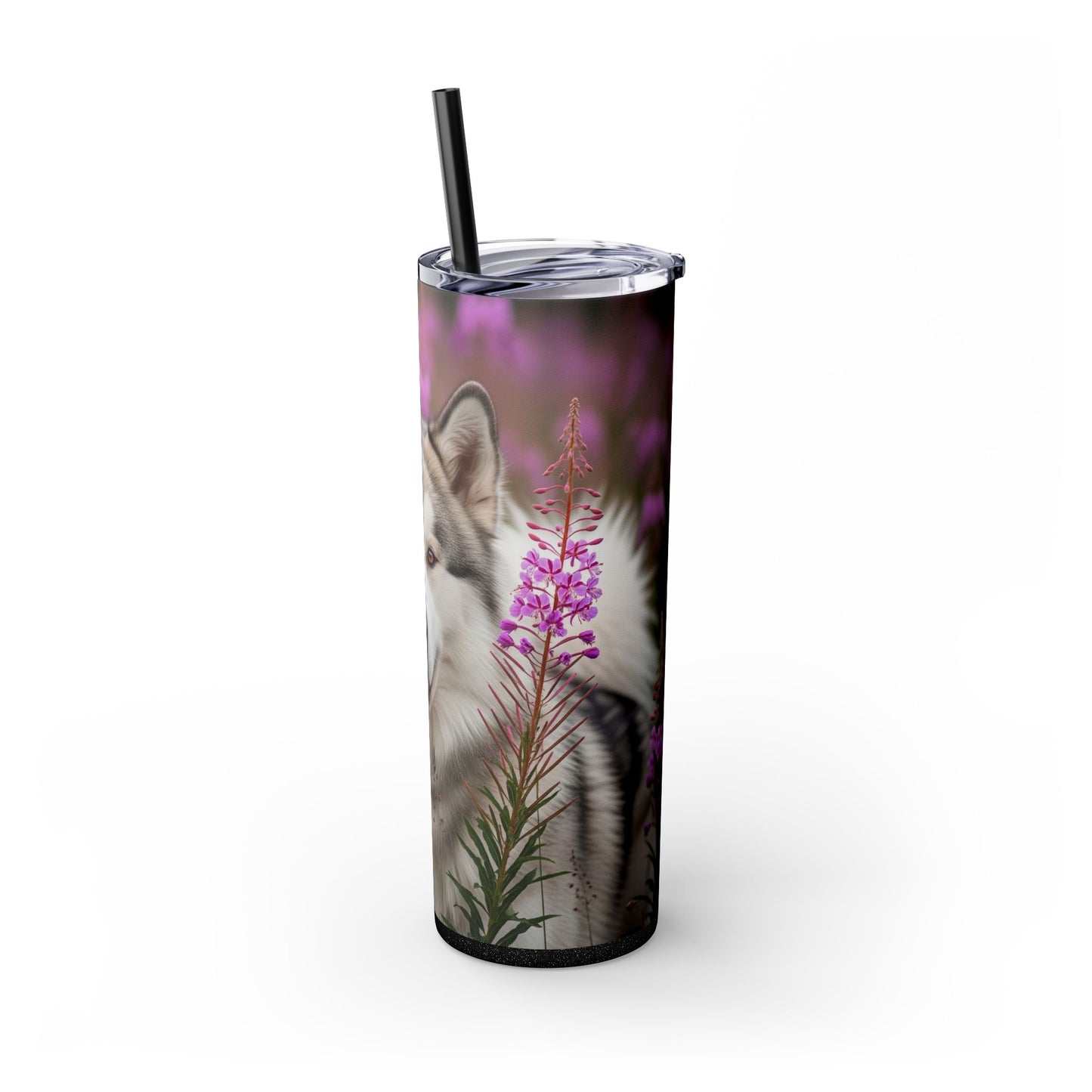 Alaskan Malamute Skinny Tumbler with Straw, 20oz