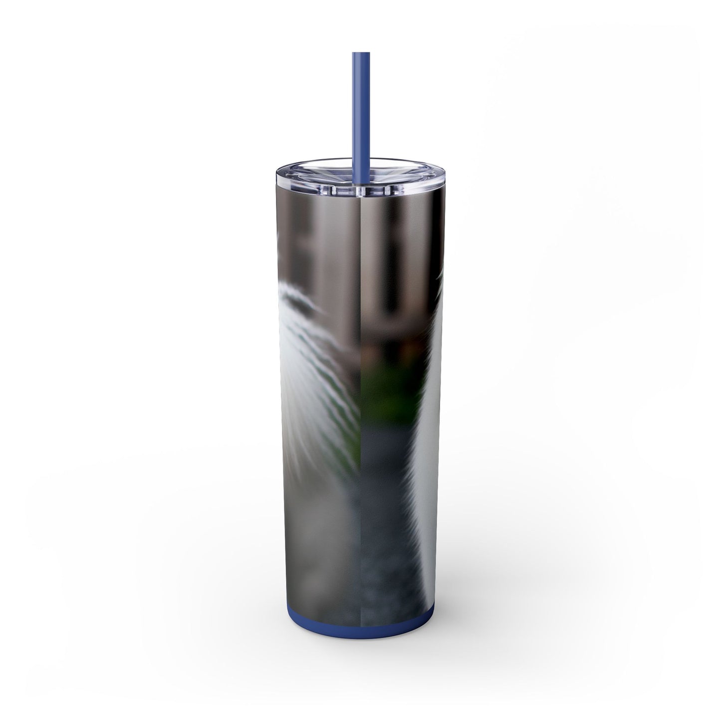 American Eskimo Dog Skinny Tumbler with Straw, 20oz