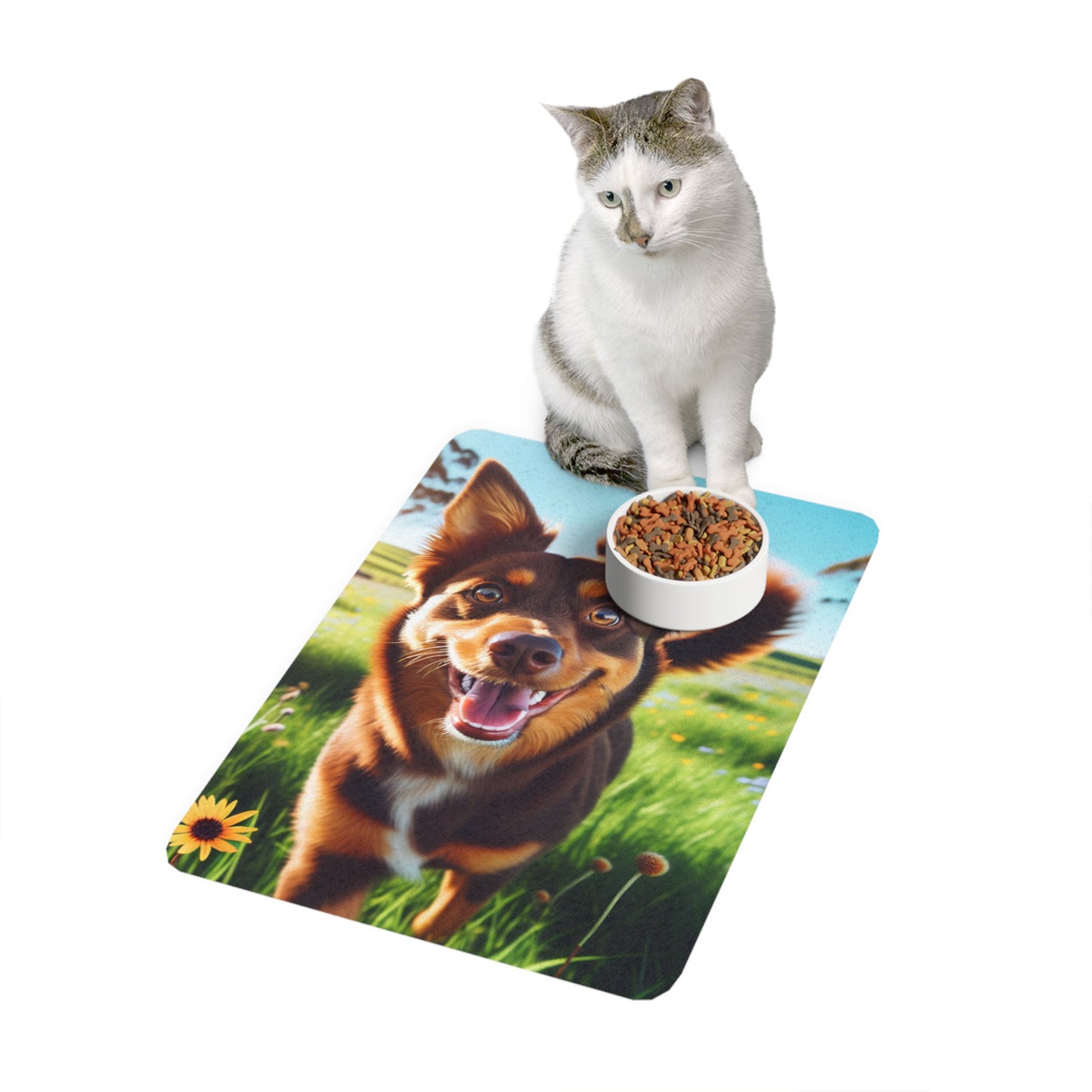 Vertical Pet Food Mat (12x18) - Australian Kelpie