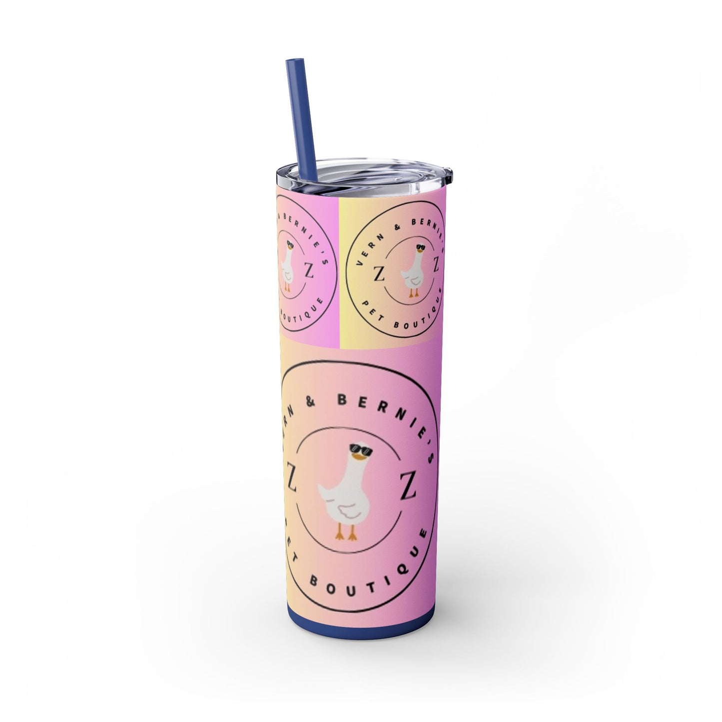 Vern and Bernie's Skinny Tumbler with Straw, 20oz