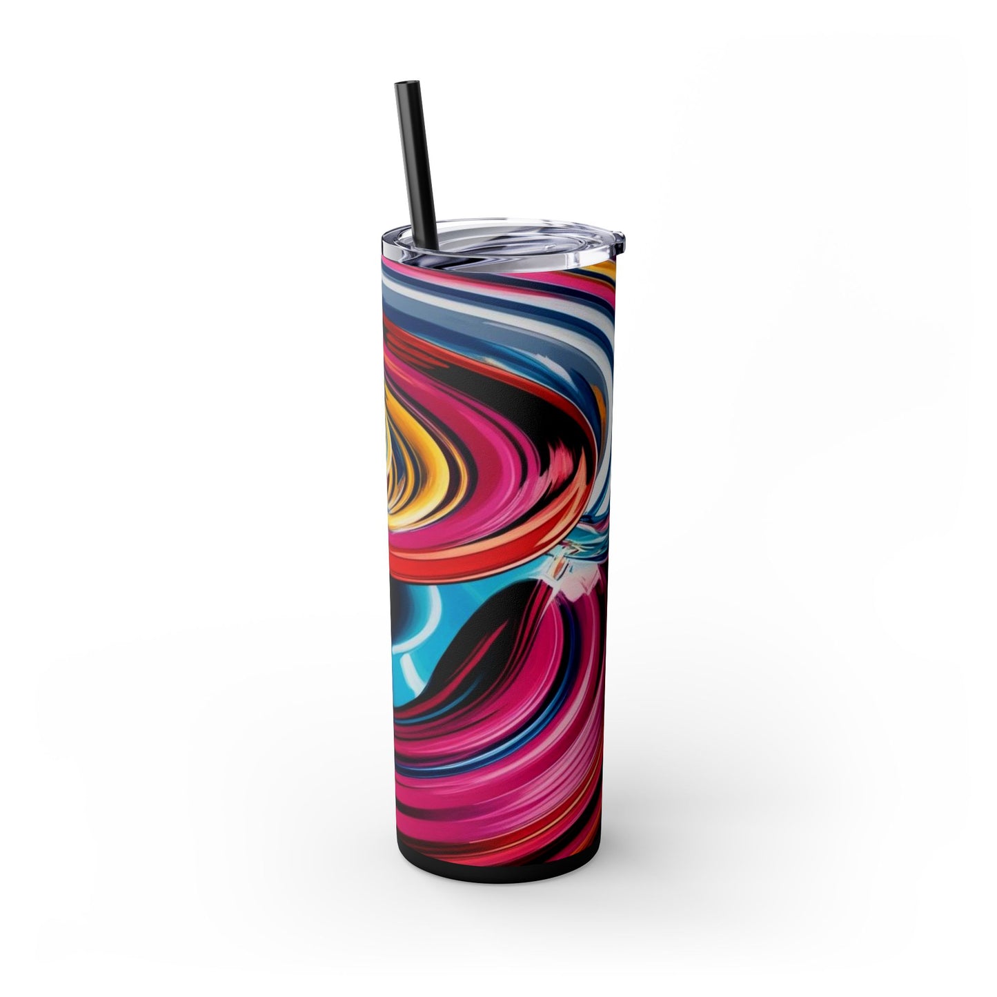 Optical Illusion Skinny Tumbler with Straw, 20oz