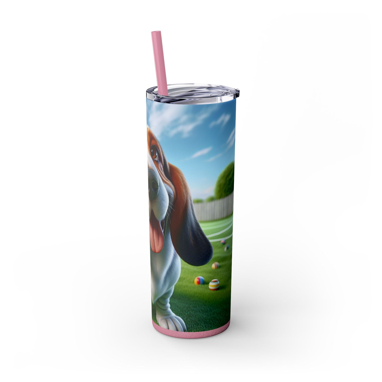 Basset Hound Tumbler with Straw, 20oz