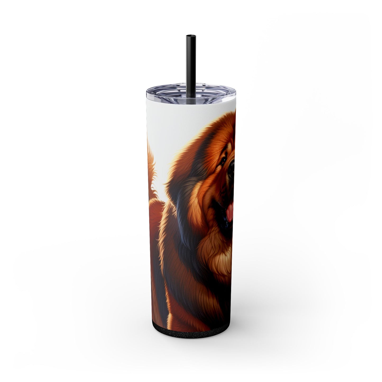 Tibetan Mastiff Skinny Tumbler with Straw, 20oz