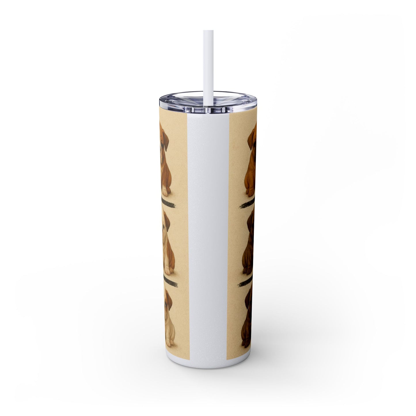 Bulldog puppies Tumbler with Straw, 20oz