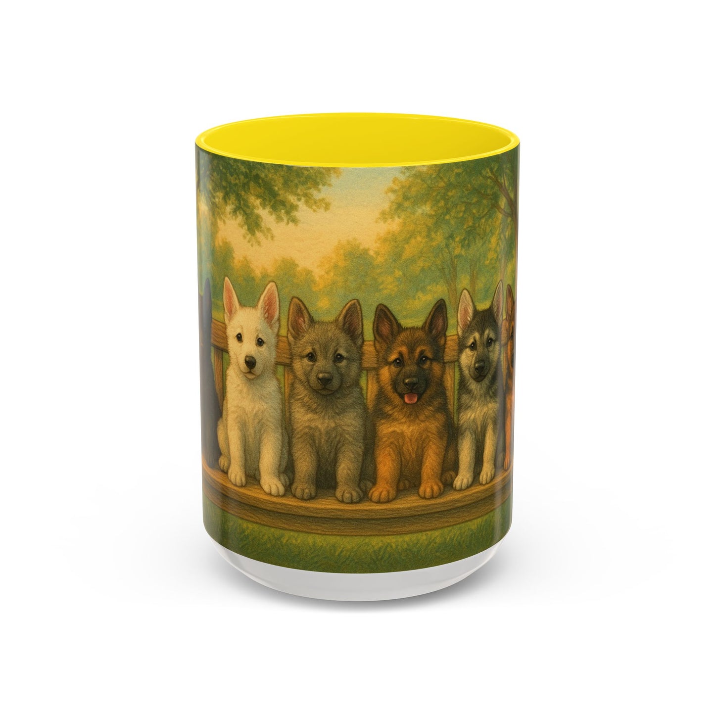 German Shepherd puppies Accent Coffee Mug - Perfect Gift for Dog Lovers