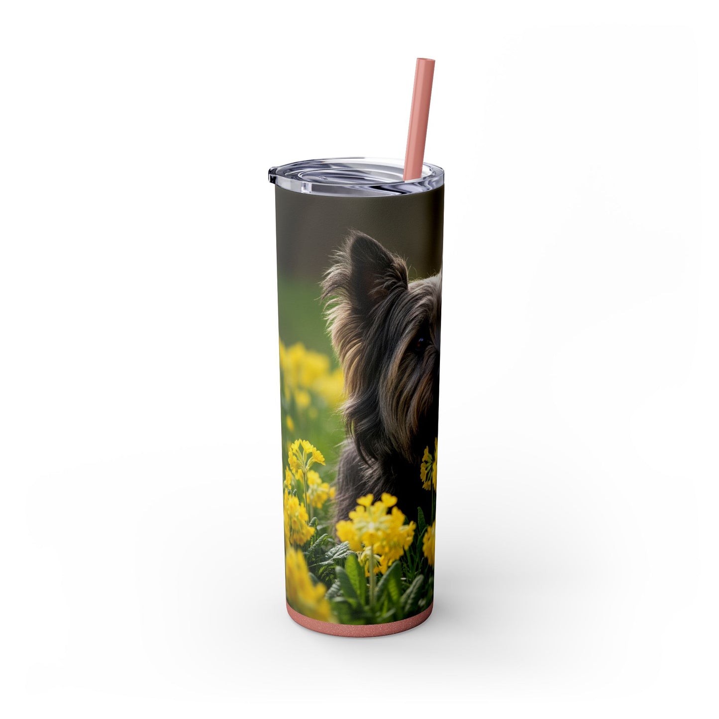 Skye Terrier Skinny Tumbler with Straw, 20oz