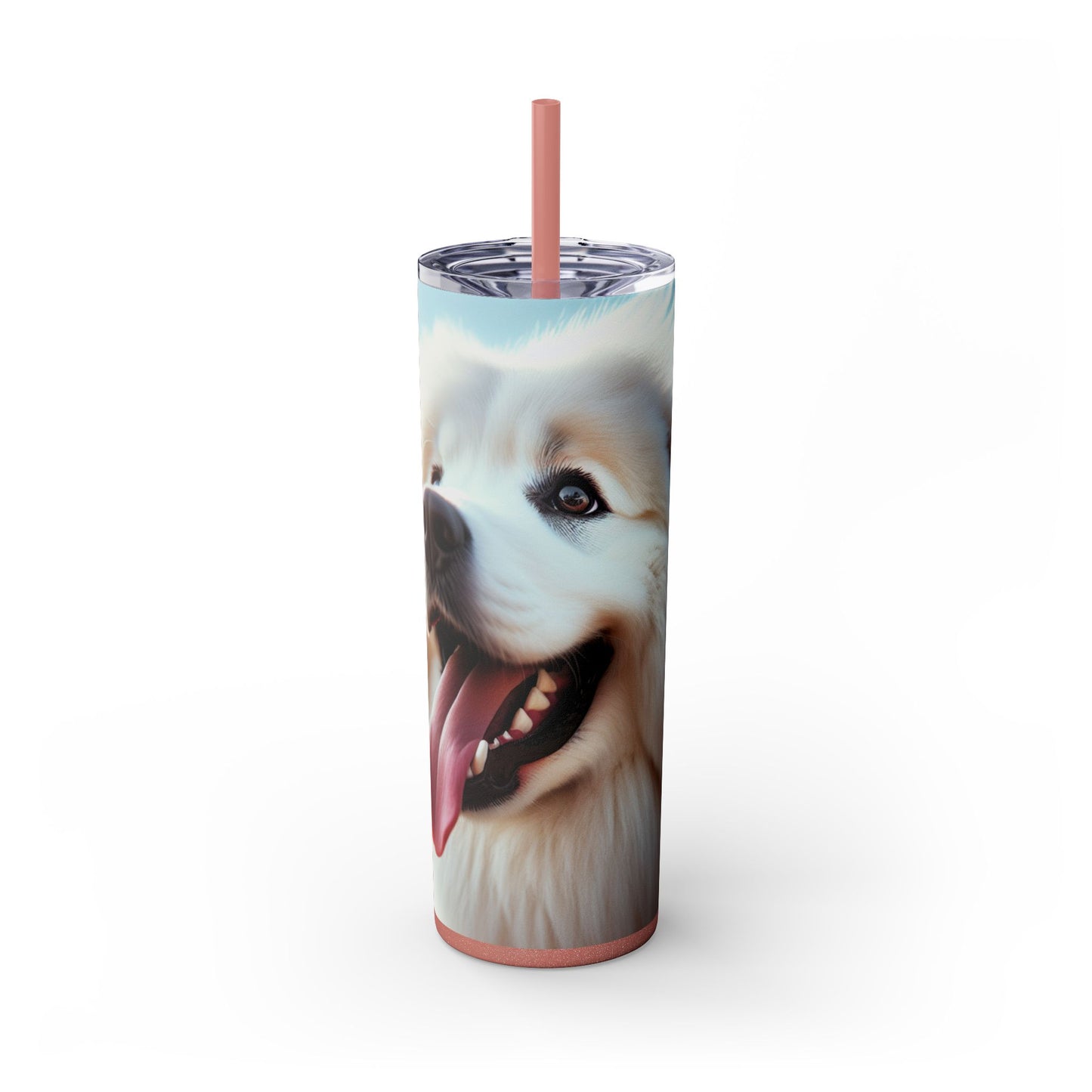 Pyrenean Mountain Dog Skinny Tumbler with Straw, 20oz