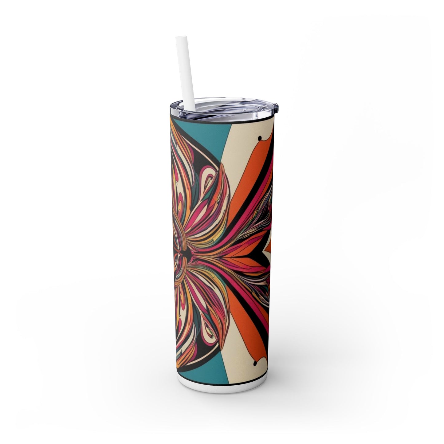 Optical Illusion Skinny Tumbler with Straw, 20oz