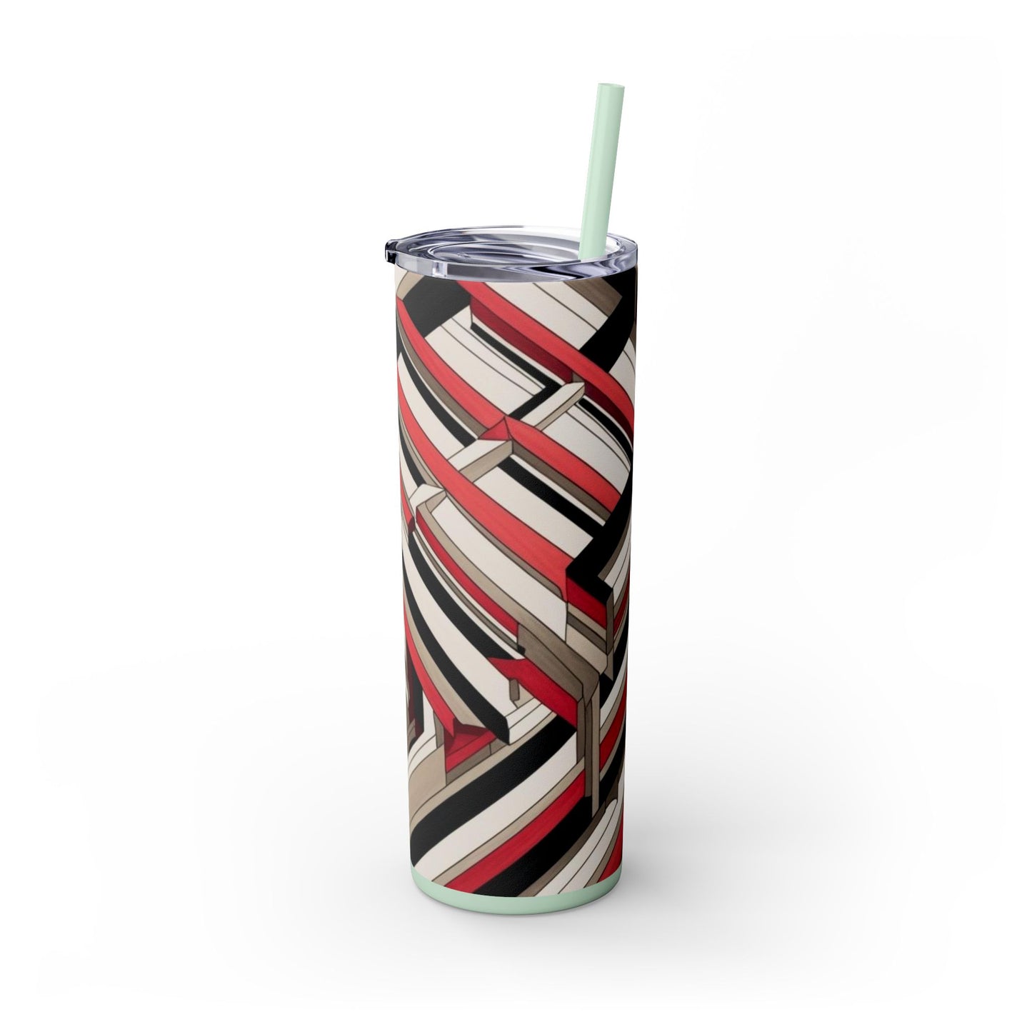 Optical Illusion Skinny Tumbler with Straw, 20oz