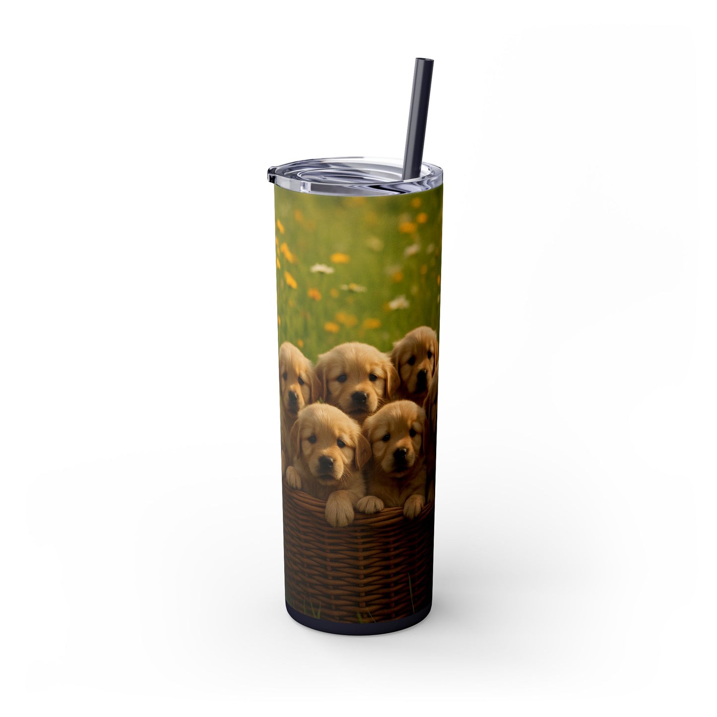 Golden Retriever puppies Tumbler with Straw, 20oz