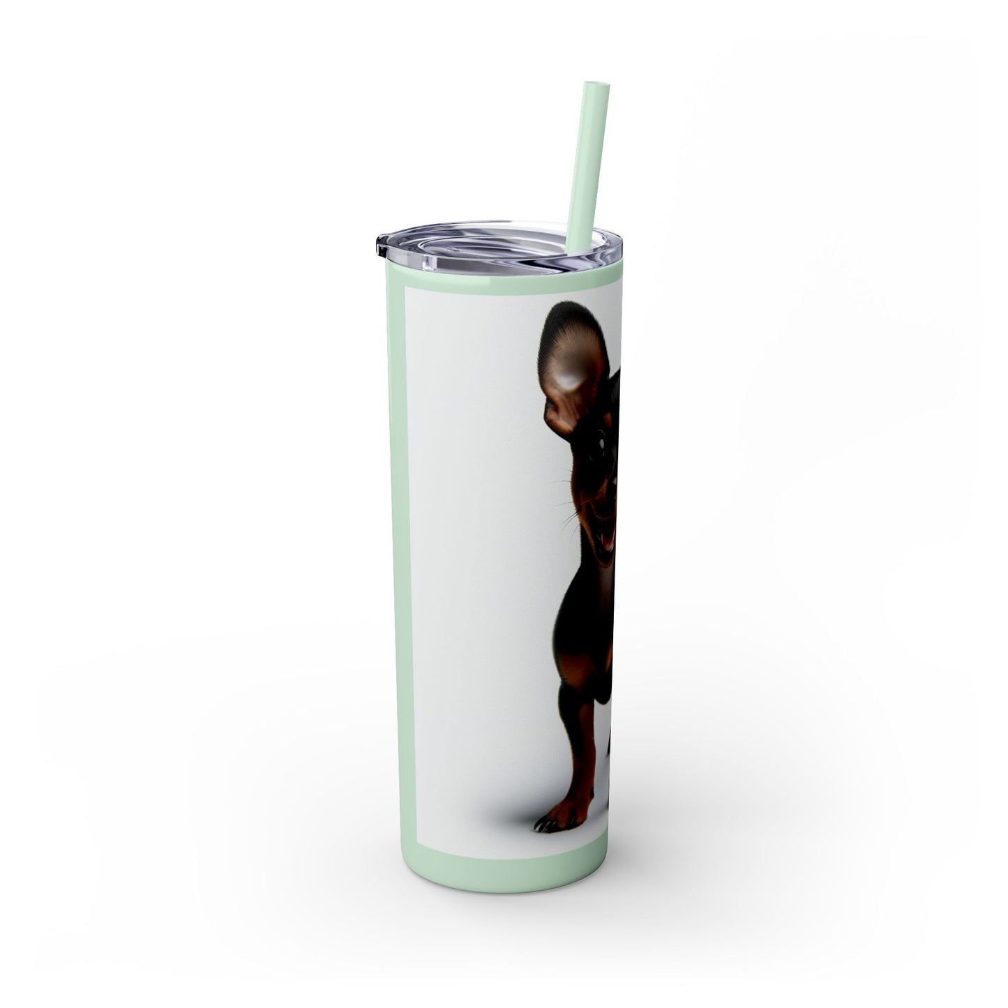 Miniature Pinscher Skinny Tumbler with Straw, 20oz