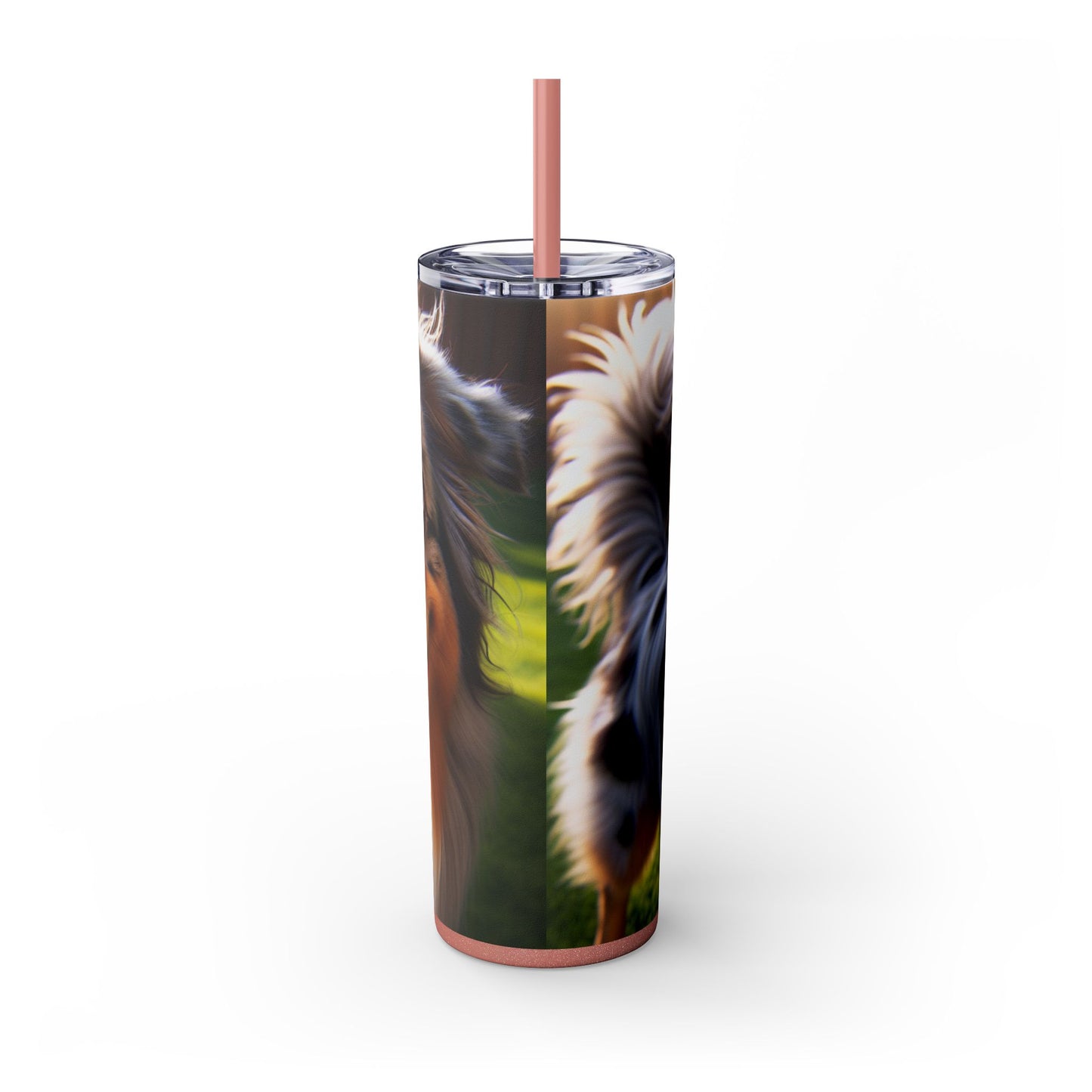 Australian Shepherd Skinny Tumbler with Straw, 20oz