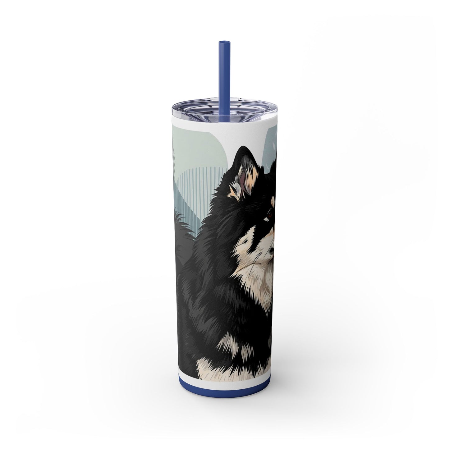 Swedish Lapphund Skinny Tumbler with Straw, 20oz