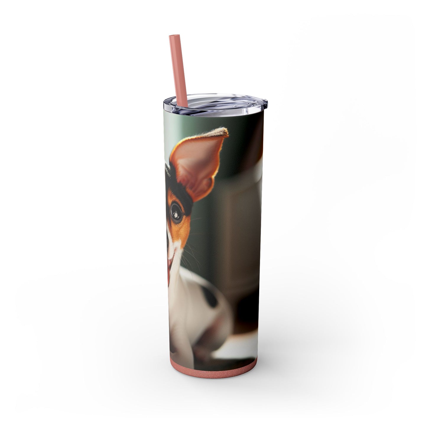 Toy Fox Terrier Tumbler with Straw, 20oz